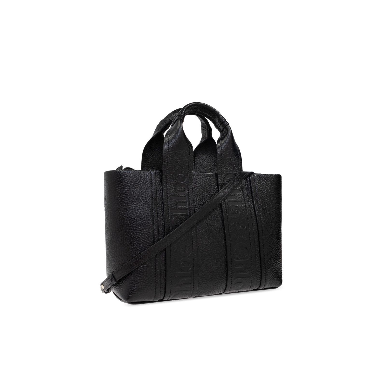 Chloe Chloe Small Black Grained Leather Tote Shopper Top Handle Ba Size ONE SIZE - 3 Thumbnail