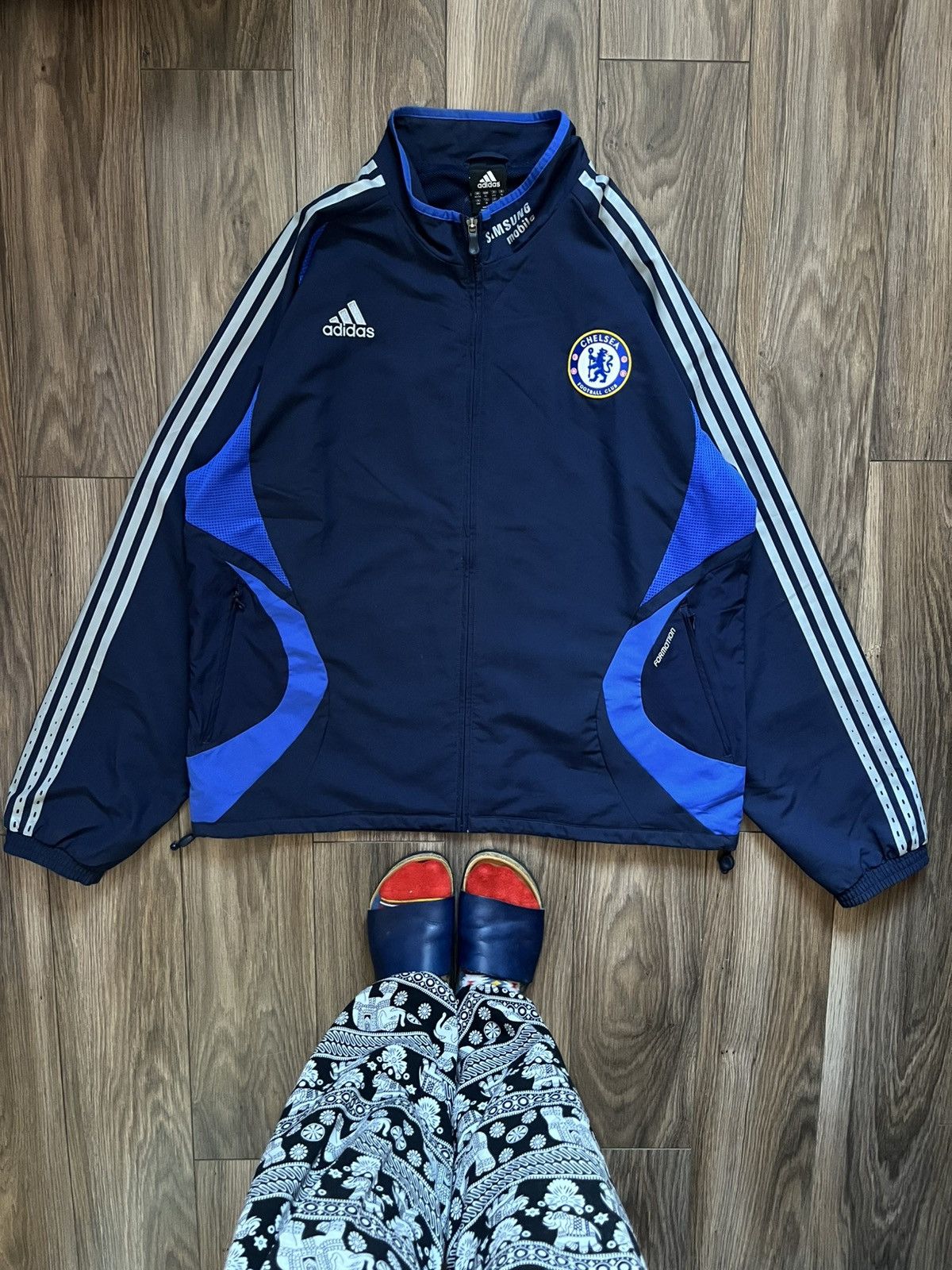 Vintage Chelsea 2006/2007 Football Soccer Track Jacket Dark Blue XL Size US XL / EU 56 / 4 - 1 Thumbnail
