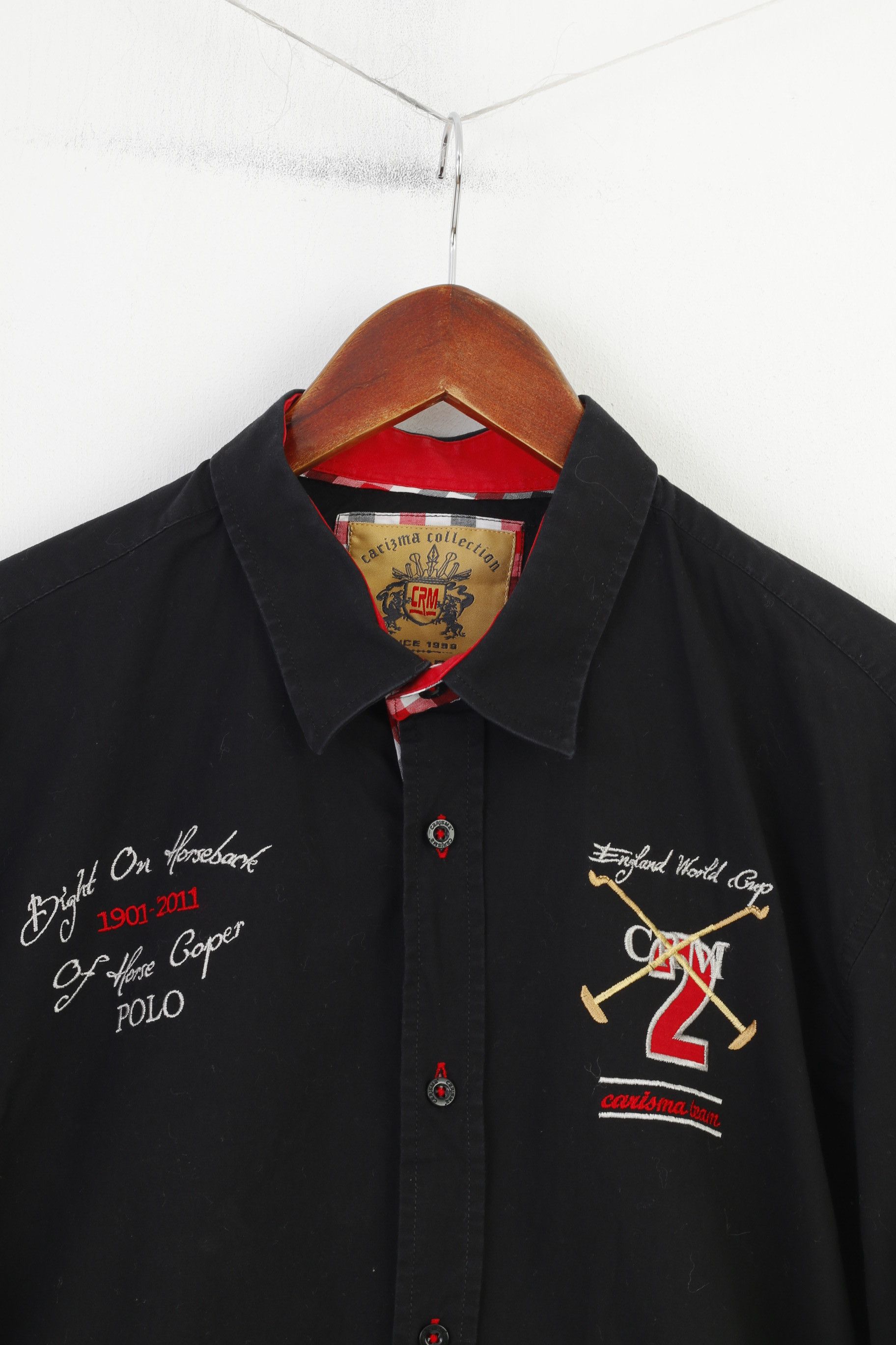 Vintage Carisma Denim Men XL Casual Shirt Black Cotton Polo 11024 Size US XL / EU 56 / 4 - 2 Thumbnail