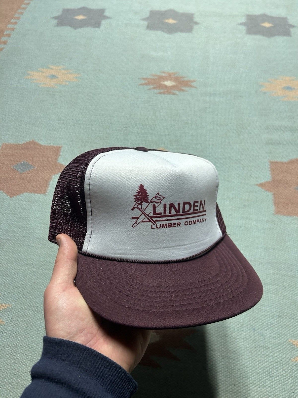 Vintage Vintage trucker hat Linden lumber company Alabama maroon Size ONE SIZE - 1 Thumbnail