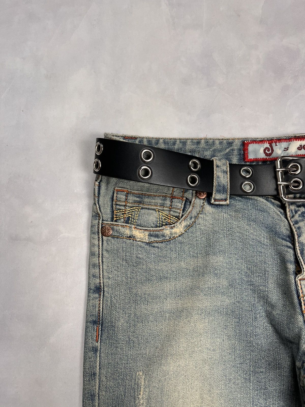 Japanese Brand JoyJean Flared Denim Pants Embroidery Size US 32 / EU 48 - 3 Thumbnail