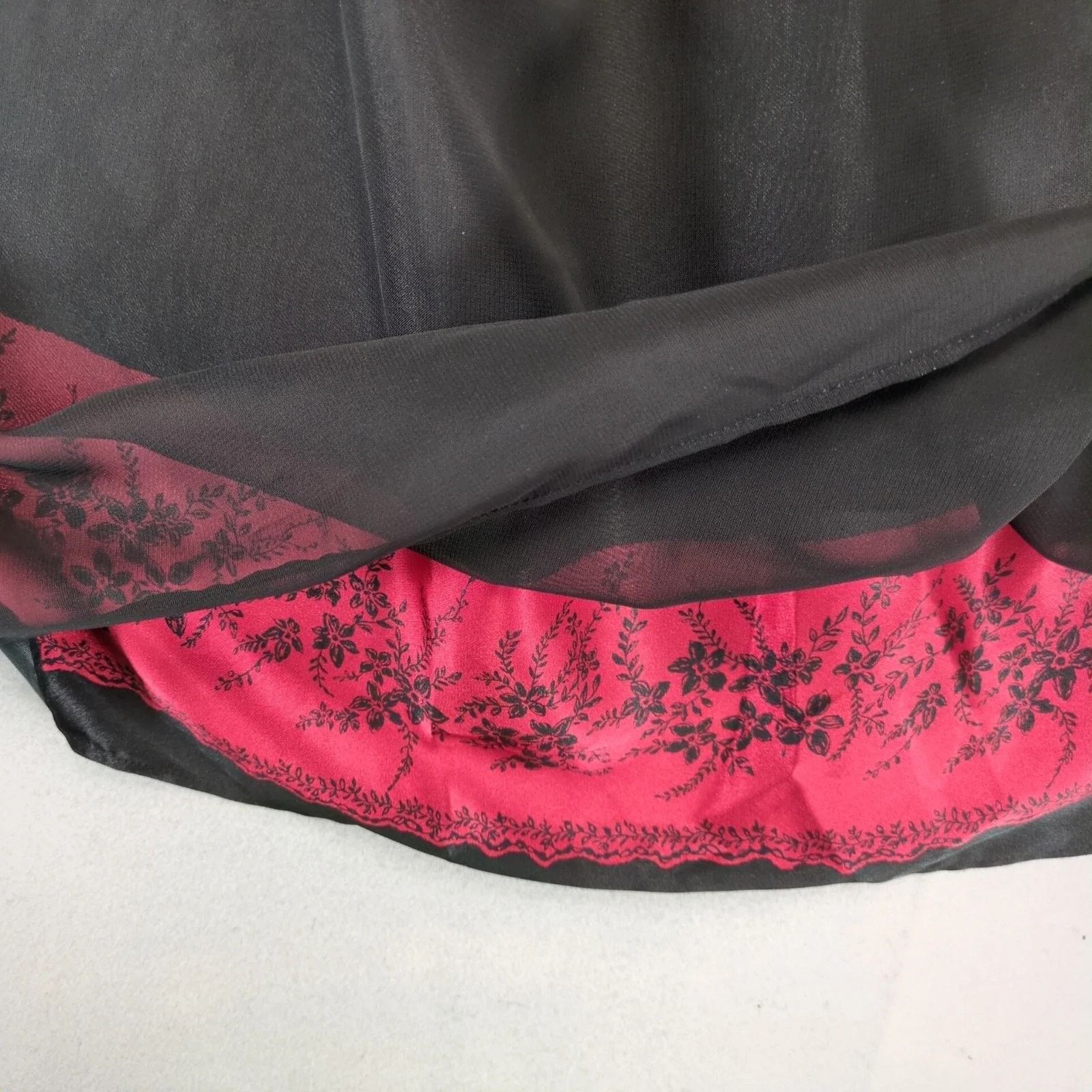 Liz Claiborne First Issue Liz Claiborne Black Sheer Overlay Skirt 18W Size 40" / US 18 - 7 Thumbnail