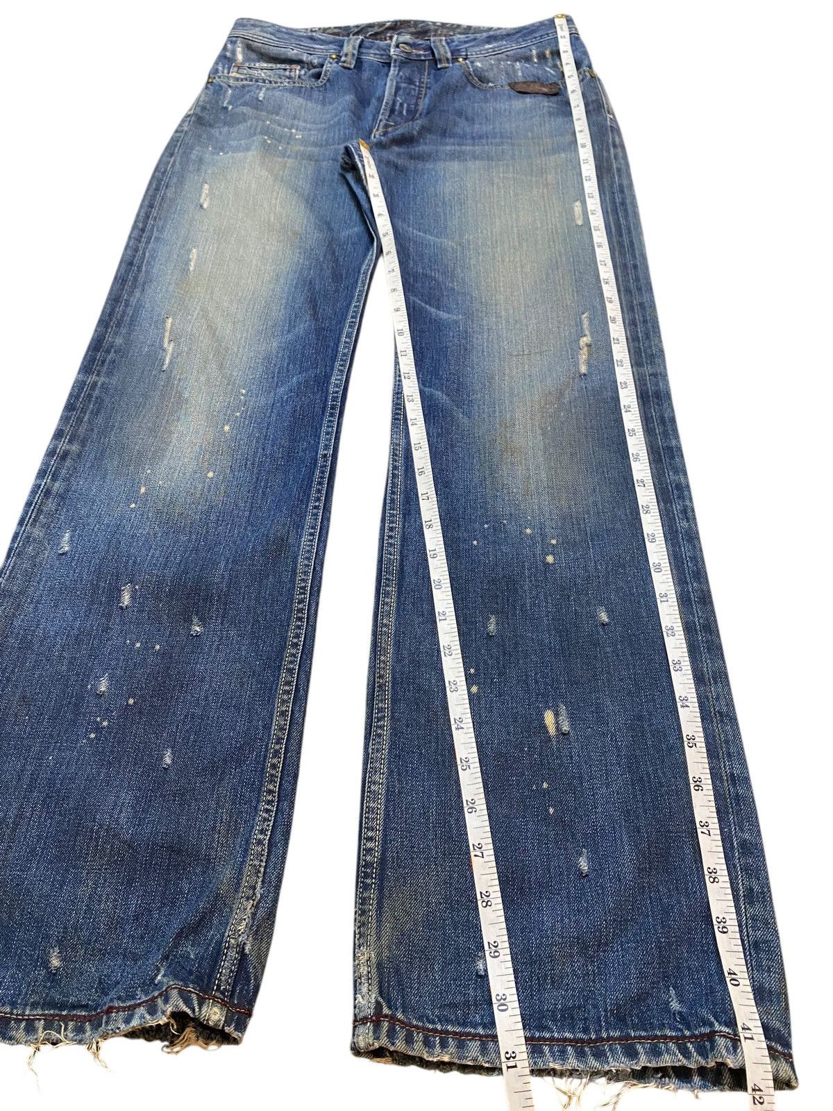Diesel Black Gold Vintage Diesel Acid Wash Enough Baggy Distressed Jeans Size US 32 / EU 48 - 20 Thumbnail