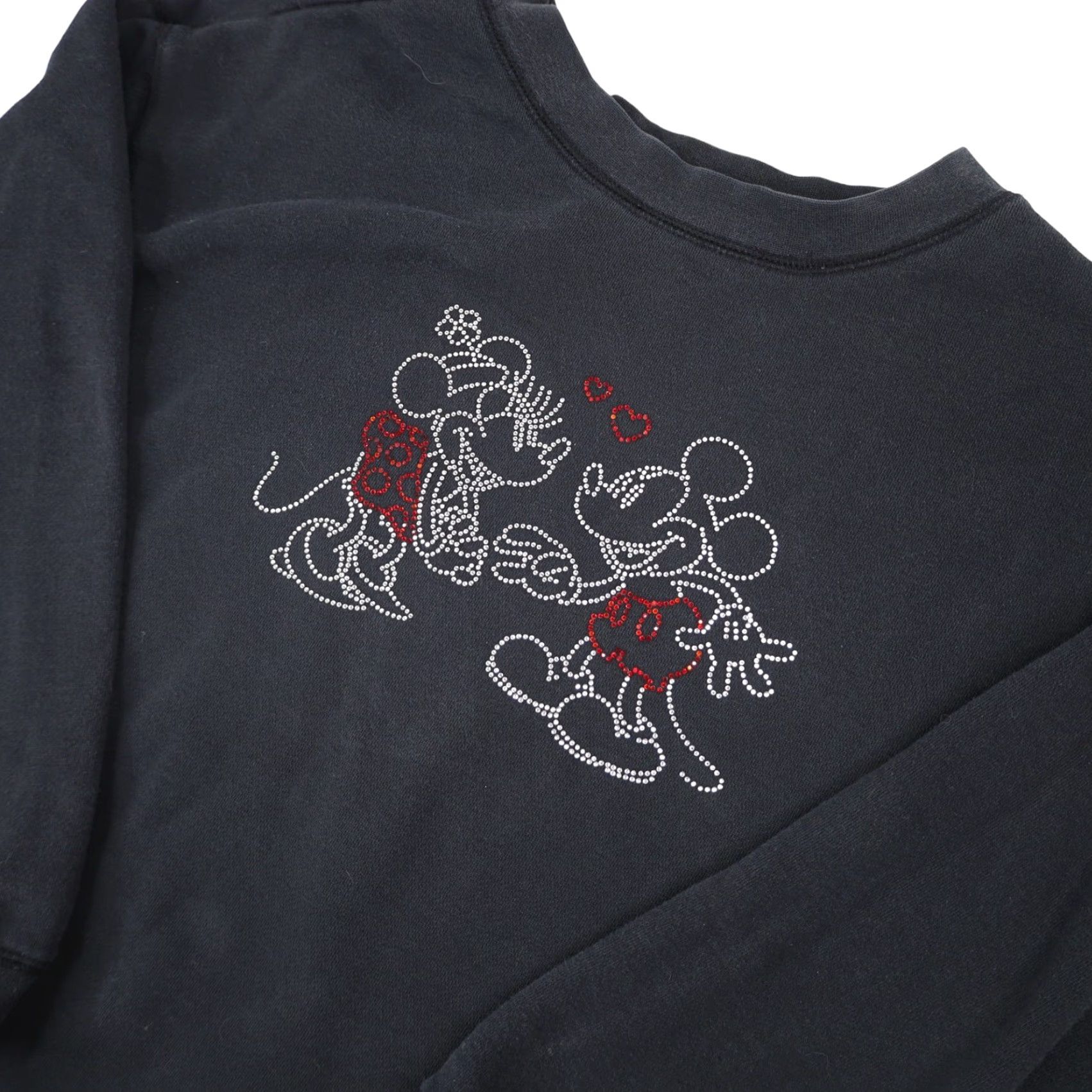 Disney VINTAGE Disney Mickey and Minnie Mouse Womens Medium Rhinestone Sweatshirt Black Size M / US 6-8 / IT 42-44 - 2 Thumbnail