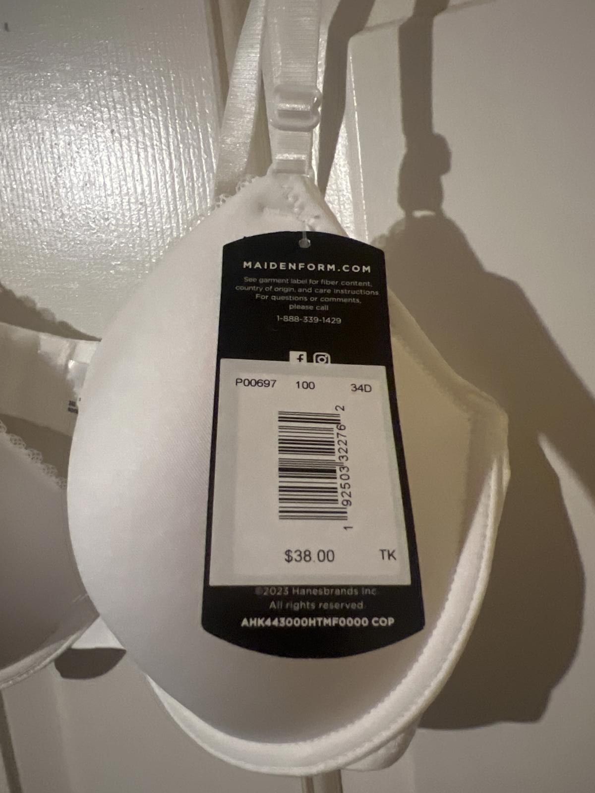 Other Maidenform Lightly Lined Underwire Bra 34D White Size ONE SIZE - 3 Thumbnail