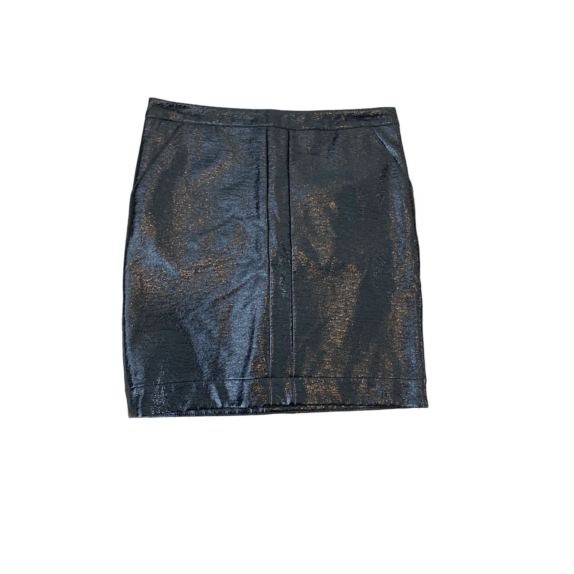 Other COMPTOIR DES COTONNIERS WOMEN'S BLACK FAUX PATENT LEATHER MI Size 29" - 2 Thumbnail