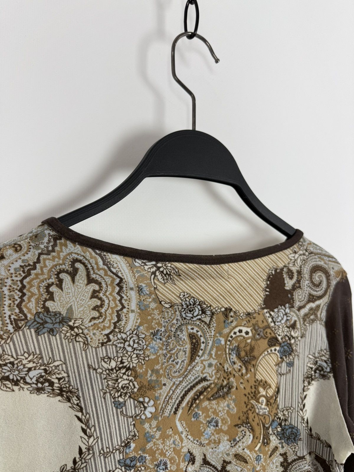 Vintage Y2K Vintage sOliver Boho Printed Mesh Crochet Sleeves Shirt Size M / US 6-8 / IT 42-44 - 7 Thumbnail