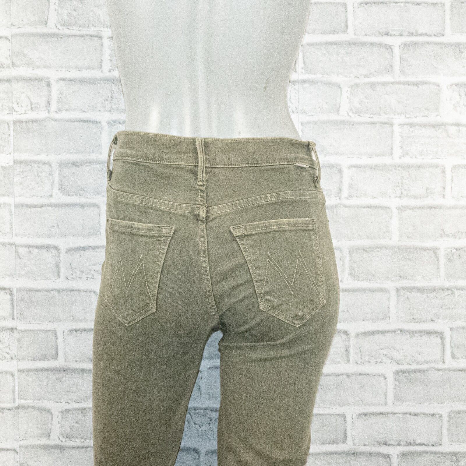 MOTHER MOTHER Denim Insider Crop Step Fray Jeans in Dye Faded Army Size 25" / US 0 / IT 36 - 11 Thumbnail
