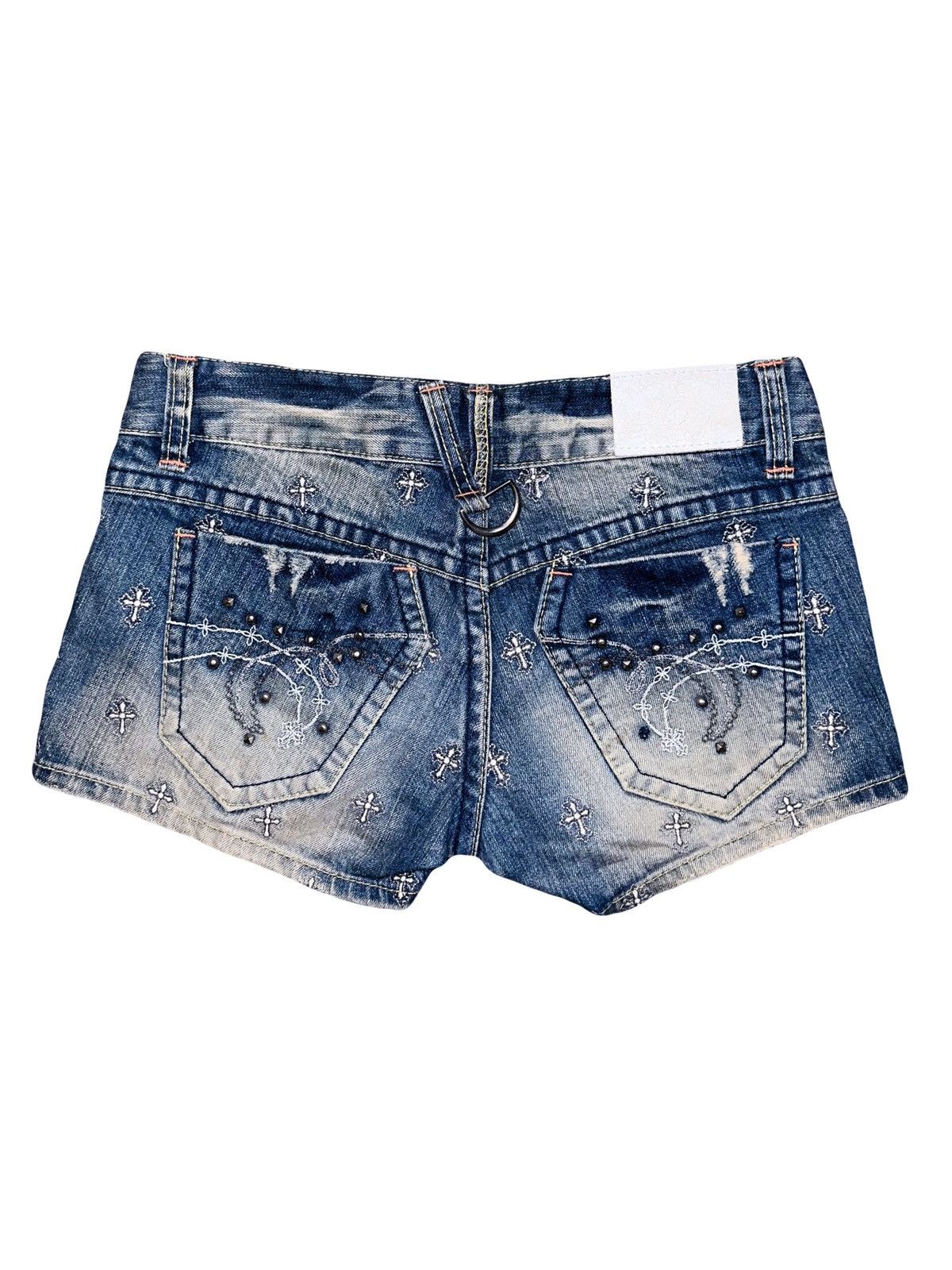 Japanese Brand RED PEPPER cross denim shorts ➕🌶️ Size 26" / US 2 / IT 38 - 3 Thumbnail