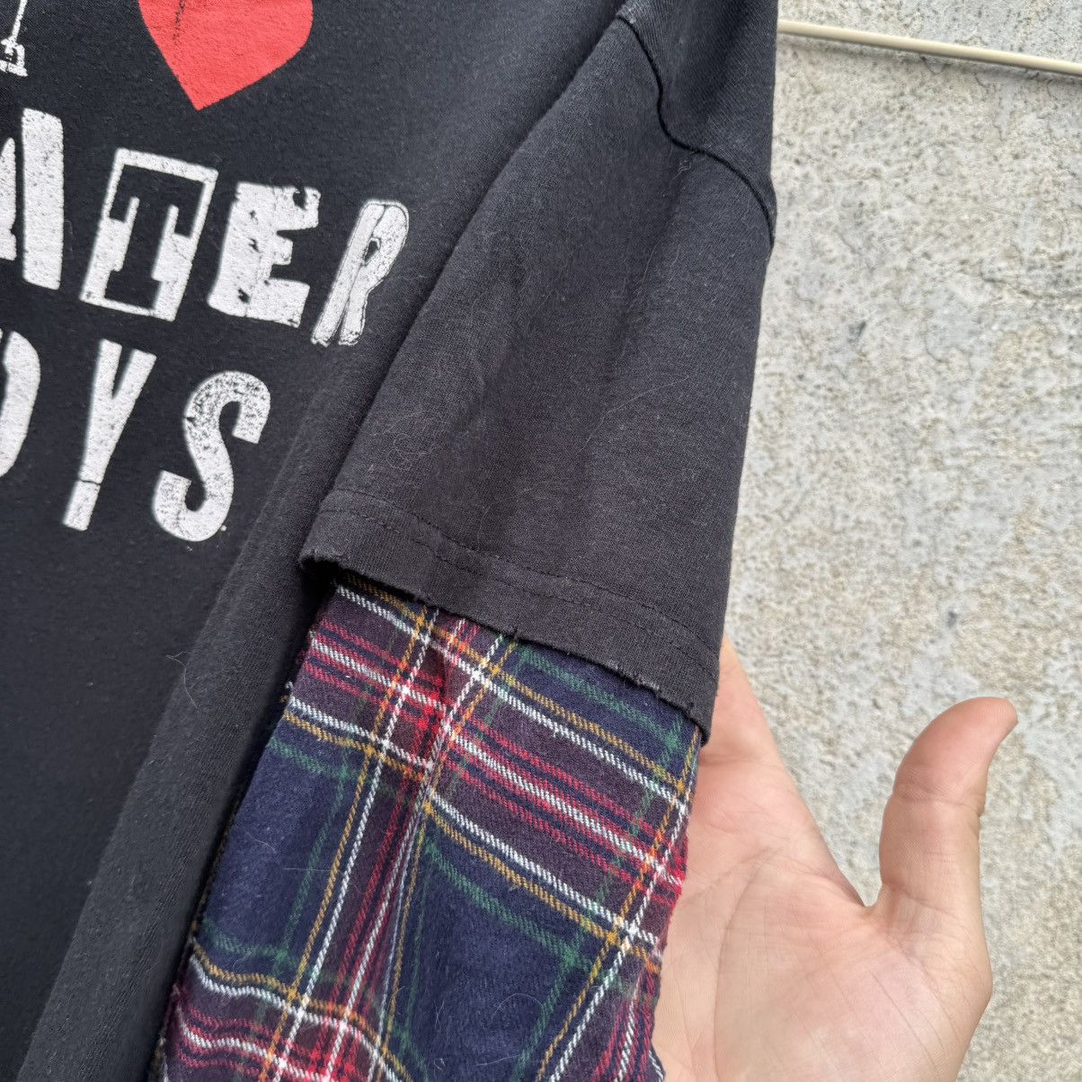 If Six Was Nine Distressed I LOVE SKATER BOYS LONGSLEEVE y2k grunge flannel Size US M / EU 48-50 / 2 - 9 Thumbnail