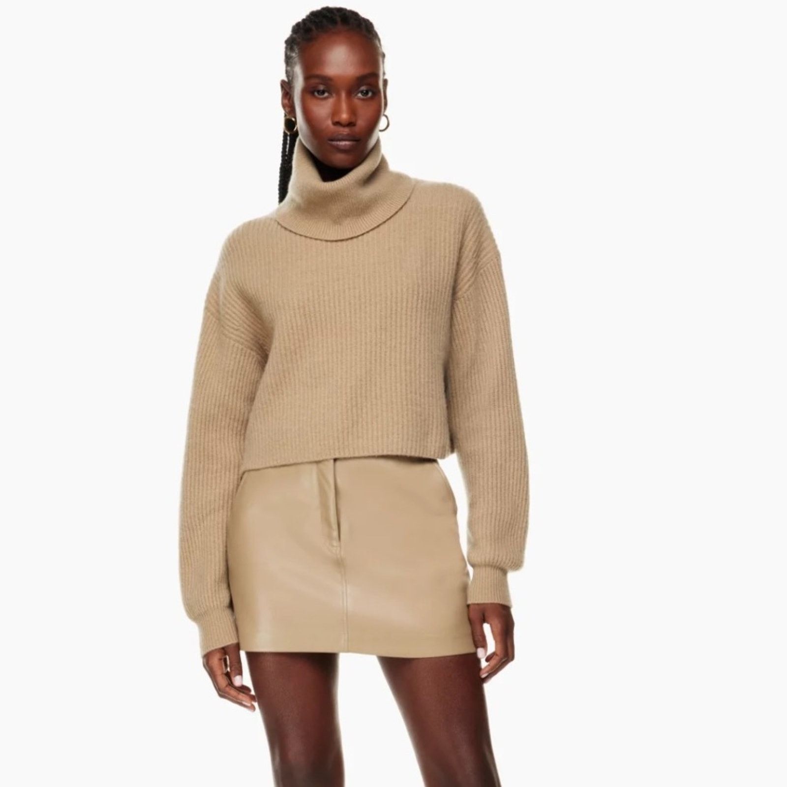 Aritzia Aritzia Babaton Guell Wool Turtleneck Cropped Sweater XS Size XS / US 0-2 / IT 36-38 - 1 Thumbnail
