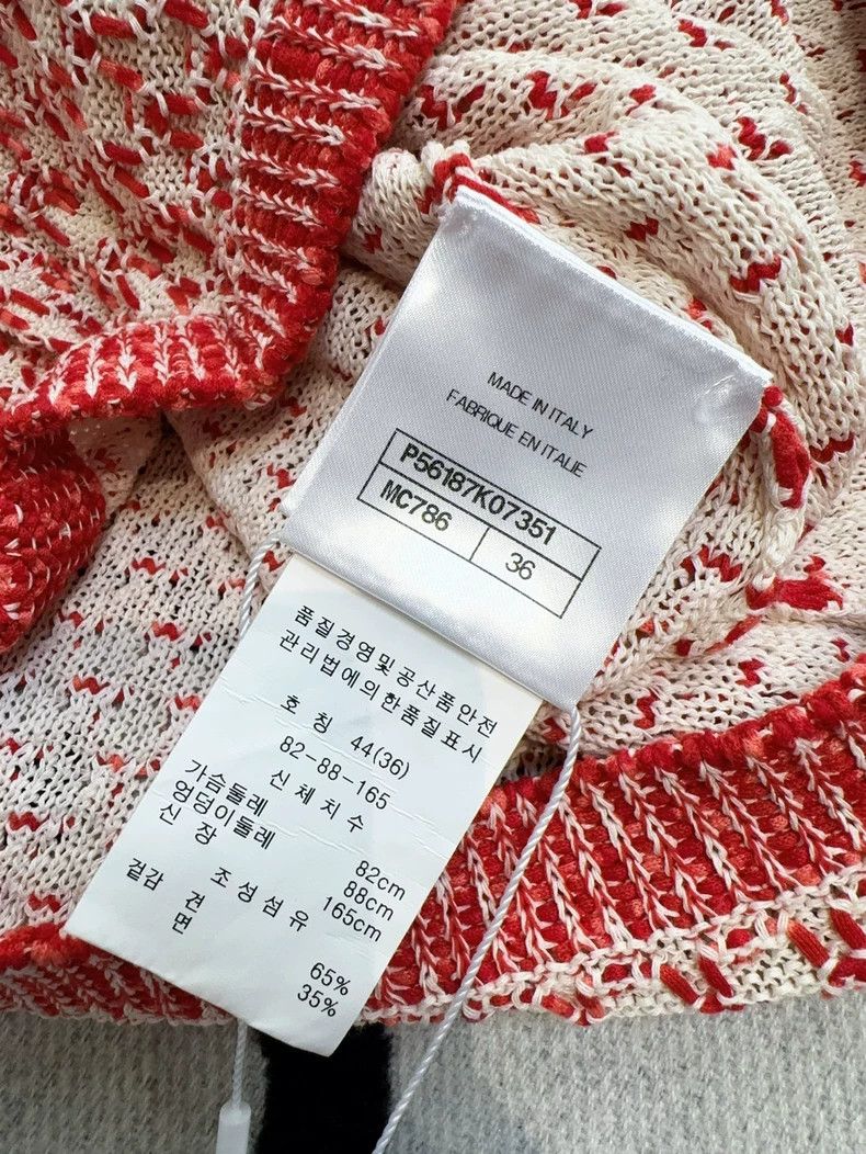Chanel Chanel White background red and white crochet knitted slee Size XS / US 0-2 / IT 36-38 - 8 Thumbnail