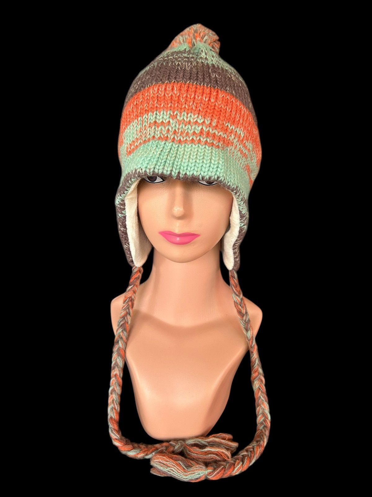 Kapital Vintage Roxy Stripe Knitted Beanie Hats Size ONE SIZE - 3 Thumbnail