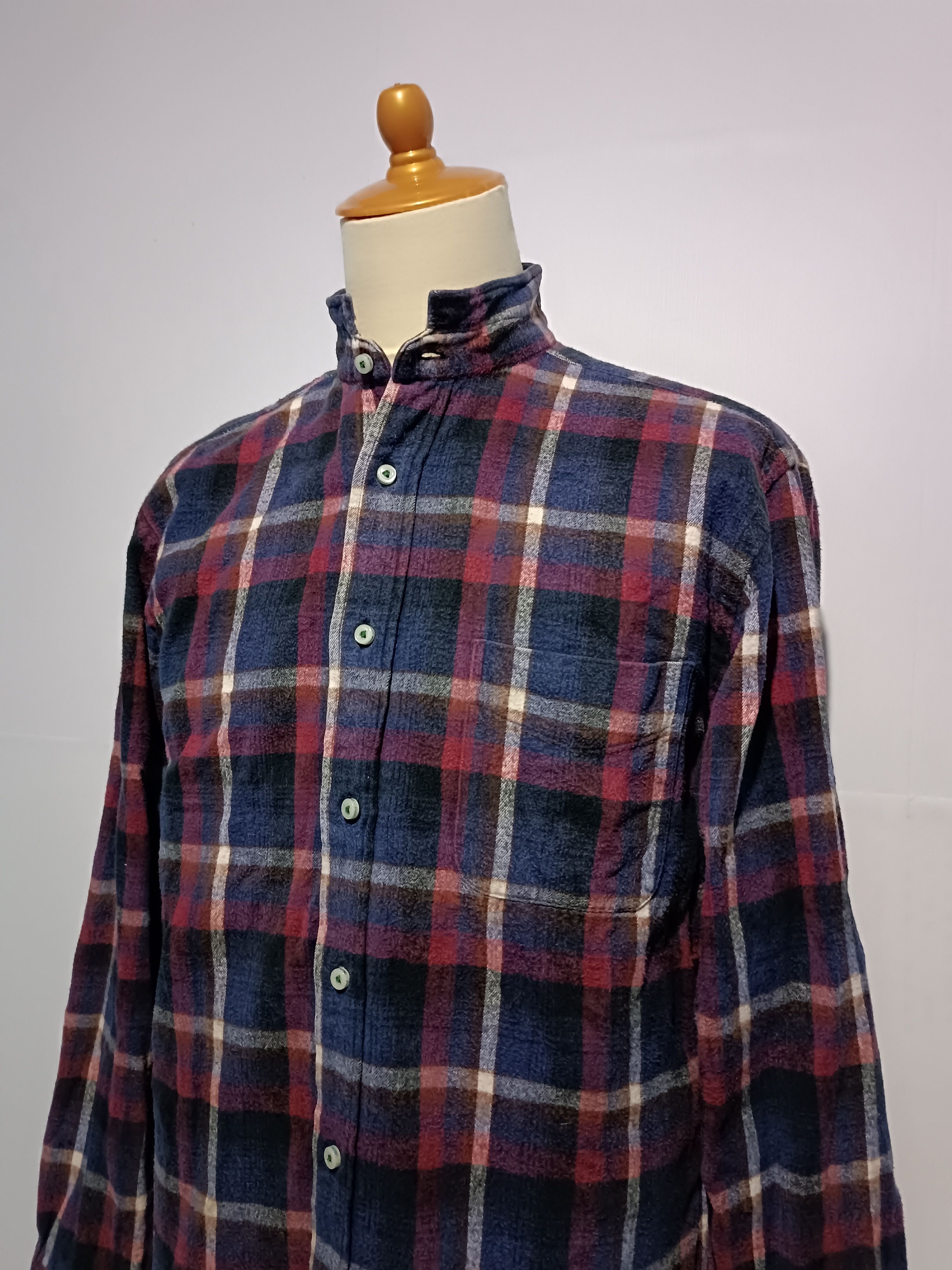45rpm × Japanese Brand Union Supply Distressed Flannel Plaid Shirt Size US M / EU 48-50 / 2 - 2 Thumbnail