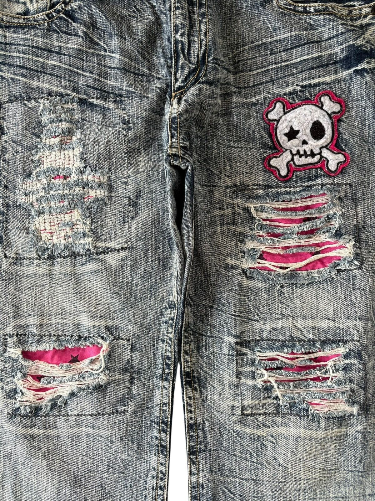 Hysteric Glamour Vintage Japanese Brand Punk Distressed Baggy Jeans Size 36" / US 14 / IT 50 - 3 Thumbnail