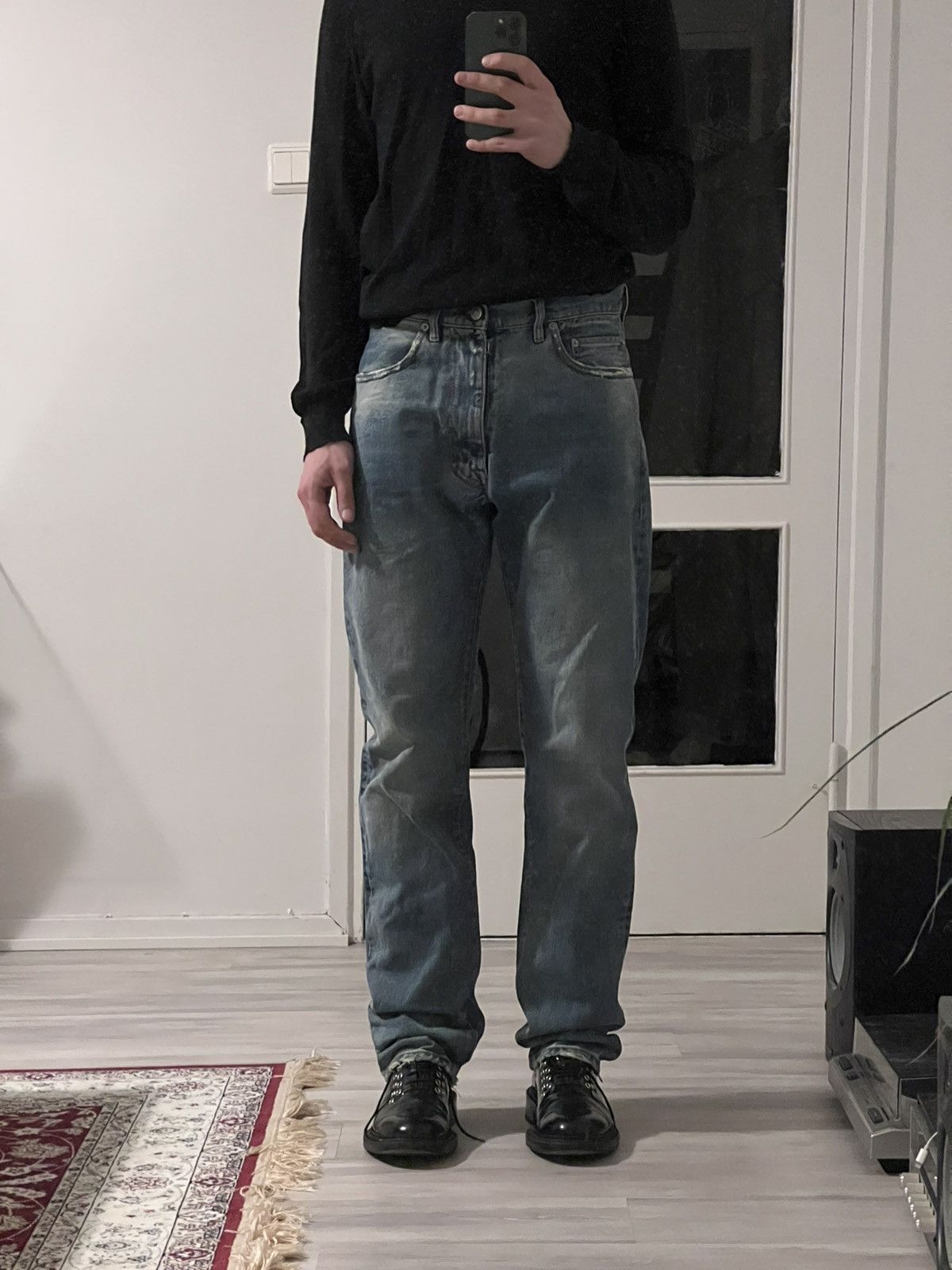 Maison Margiela Maison Margiela aw23 distressed detail straight leg jeans Size US 29 - 11 Thumbnail