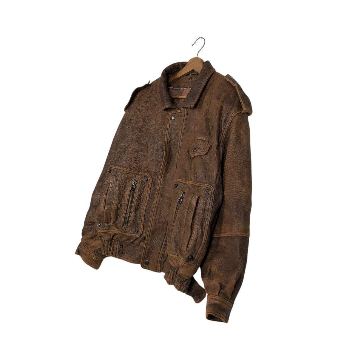 Vintage 🔥VINTAGE FLY LEATHER JACKET BIKER UNBRANDED ISSEY MIYAKE Size US L / EU 52-54 / 3 - 4 Thumbnail
