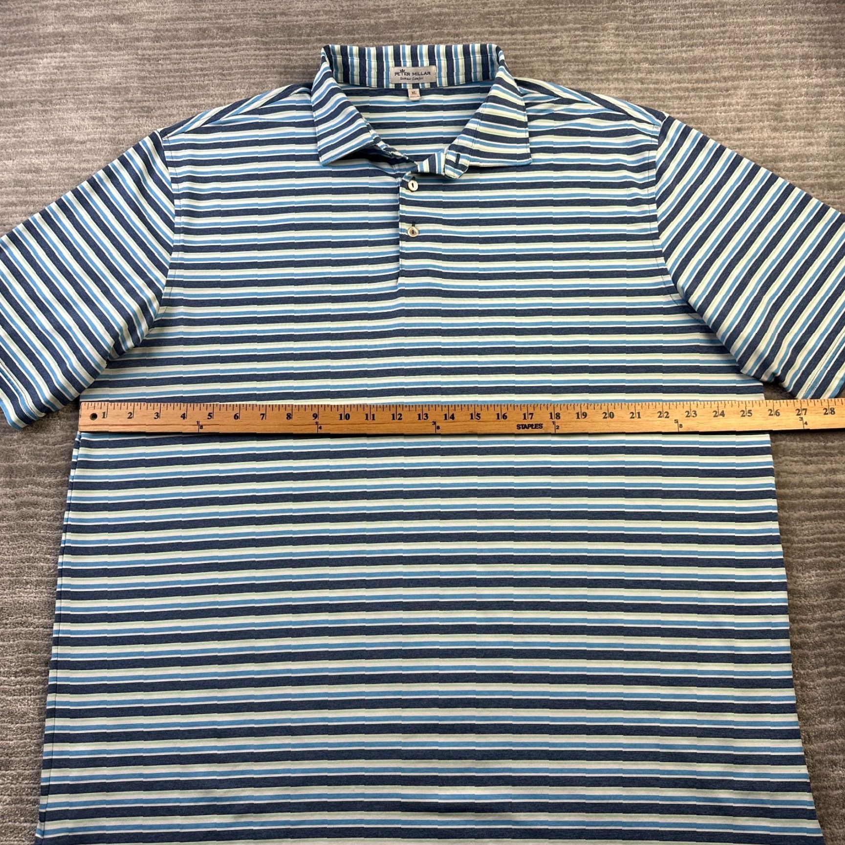 Peter Millar Peter Millar Shirt Mens XL Blue Striped Golf Summer Comfort Size US XL / EU 56 / 4 - 7 Thumbnail