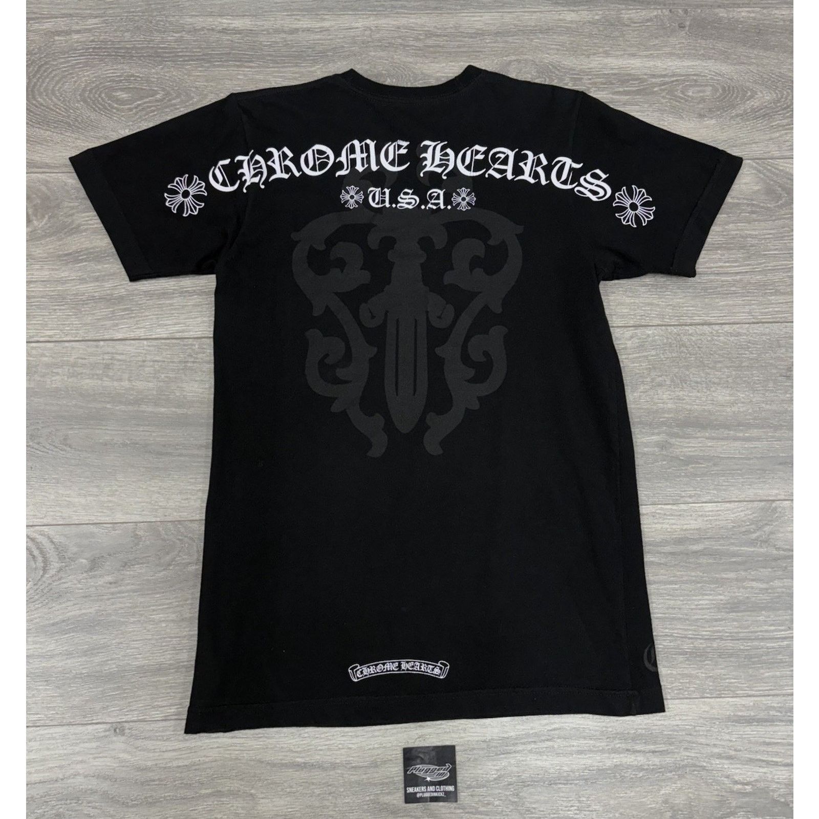 Chrome Hearts Script Dagger Logo T-Shirt GREAT COND!