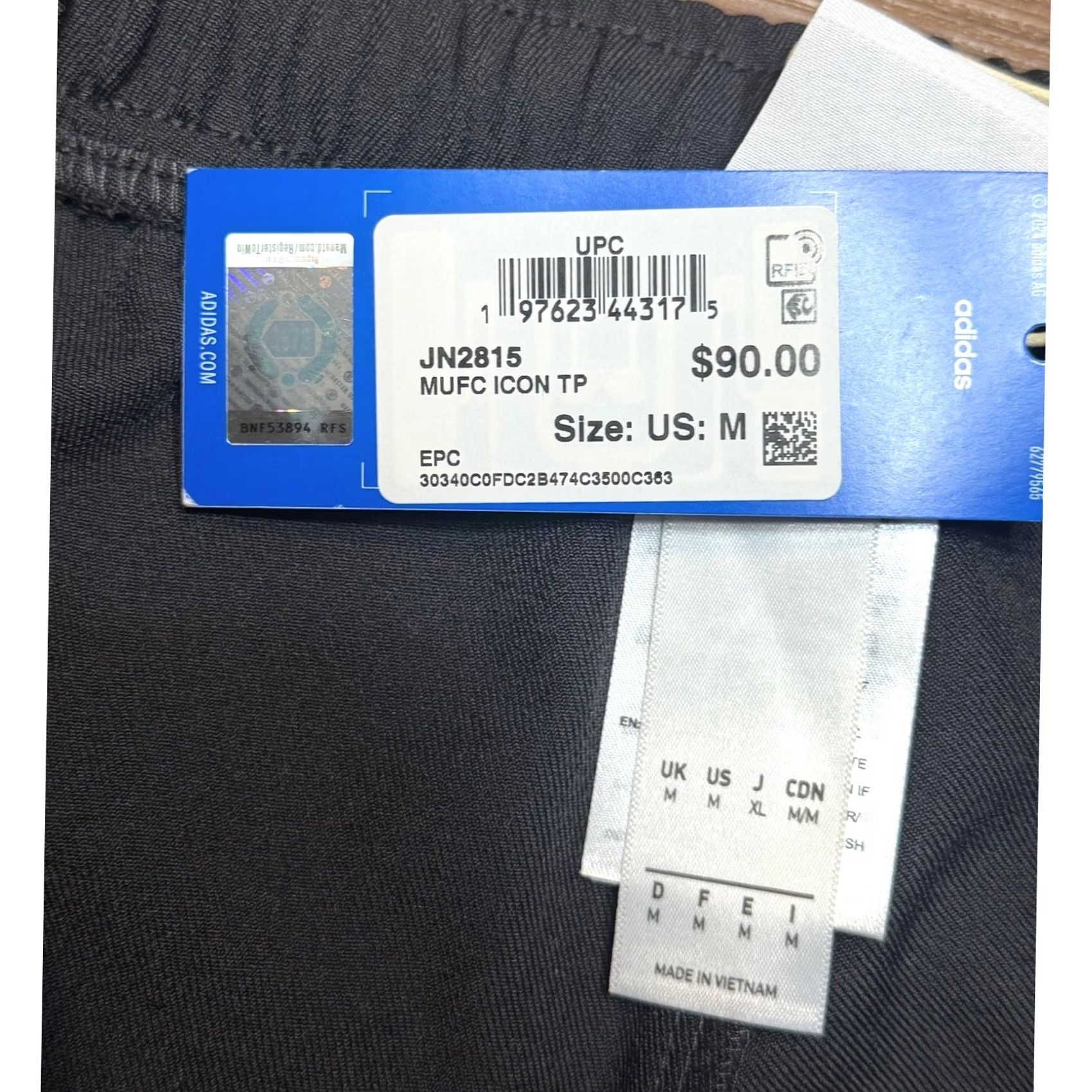 Adidas Adidas Manchester United Icon Track Pants Mens Sz M Grey Yellow (JN2815) Size US 31 - 4 Thumbnail