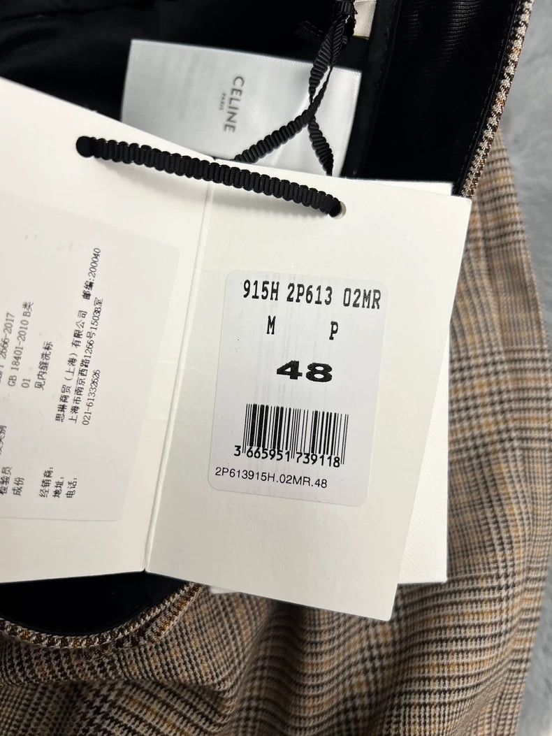 Celine CELINE Camel houndstooth wool micro-trumpet trousers Size 32" / US 10 / IT 46 - 7 Thumbnail