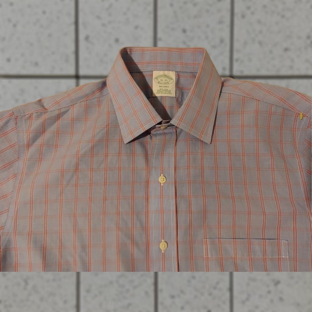 Brooks Brothers Mens Brooks Brothers Dress Shirt 16 35 Blue Button Cotton French Collar Non-Iron Regular Long Sleeve Button-Down Size 42R - 1 Thumbnail