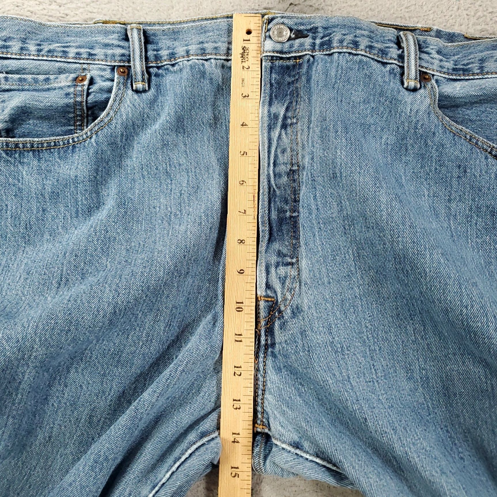 Levi's Levi's 501 Jeans Mens 44x32 Button Fly Straight Leg Denim Cotton Medium Blue 90s Vintage: No Size US 44 / EU 60 - 3 Thumbnail