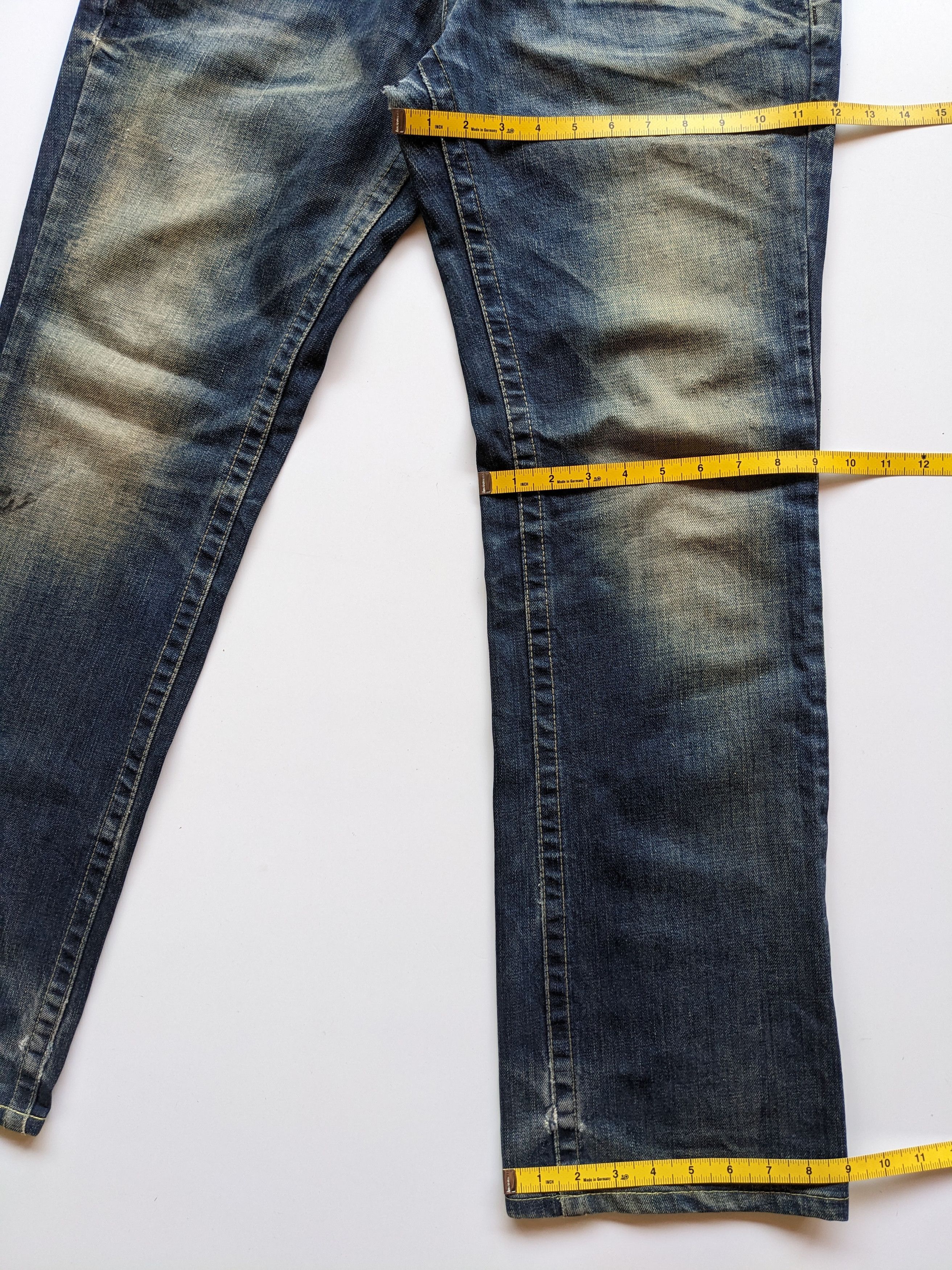 If Six Was Nine × Japanese Brand × Le Grande Bleu (L.G.B.) Lolita mudwash daymoon clawmark faded jeans Size US 33 - 7 Thumbnail
