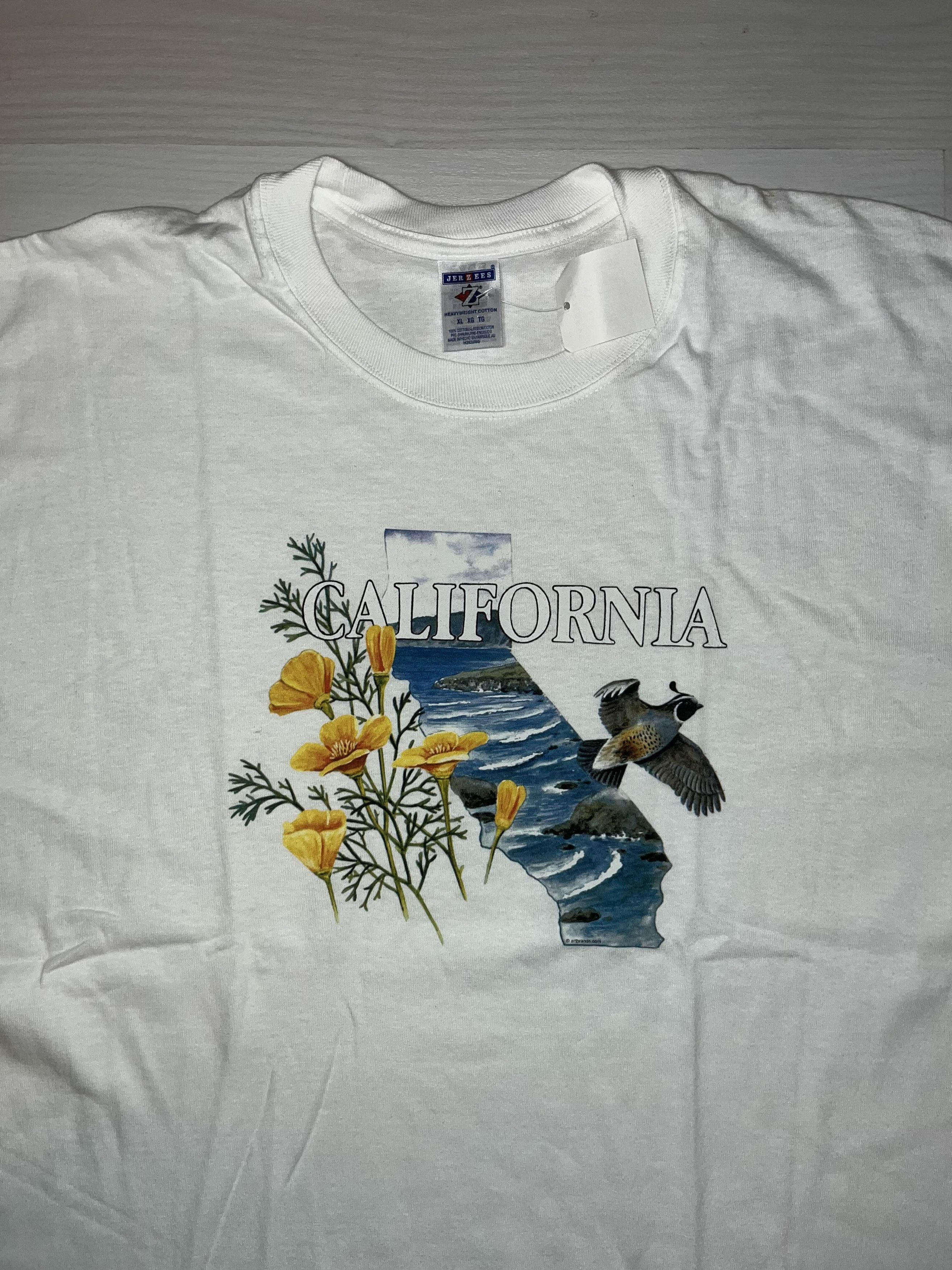 California Republic × Jerzees × Vintage Y2K Deadstock California Graphic T-Shirt Size US XL / EU 56 / 4 - 1 Thumbnail
