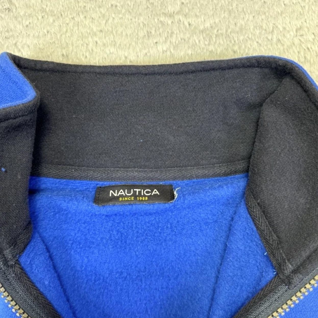 Nautica Nautica Sweatshirt Mens M Blue 1/4 Zip Mock Neck Fleece Lined Pullover Size US M / EU 48-50 / 2 - 3 Thumbnail