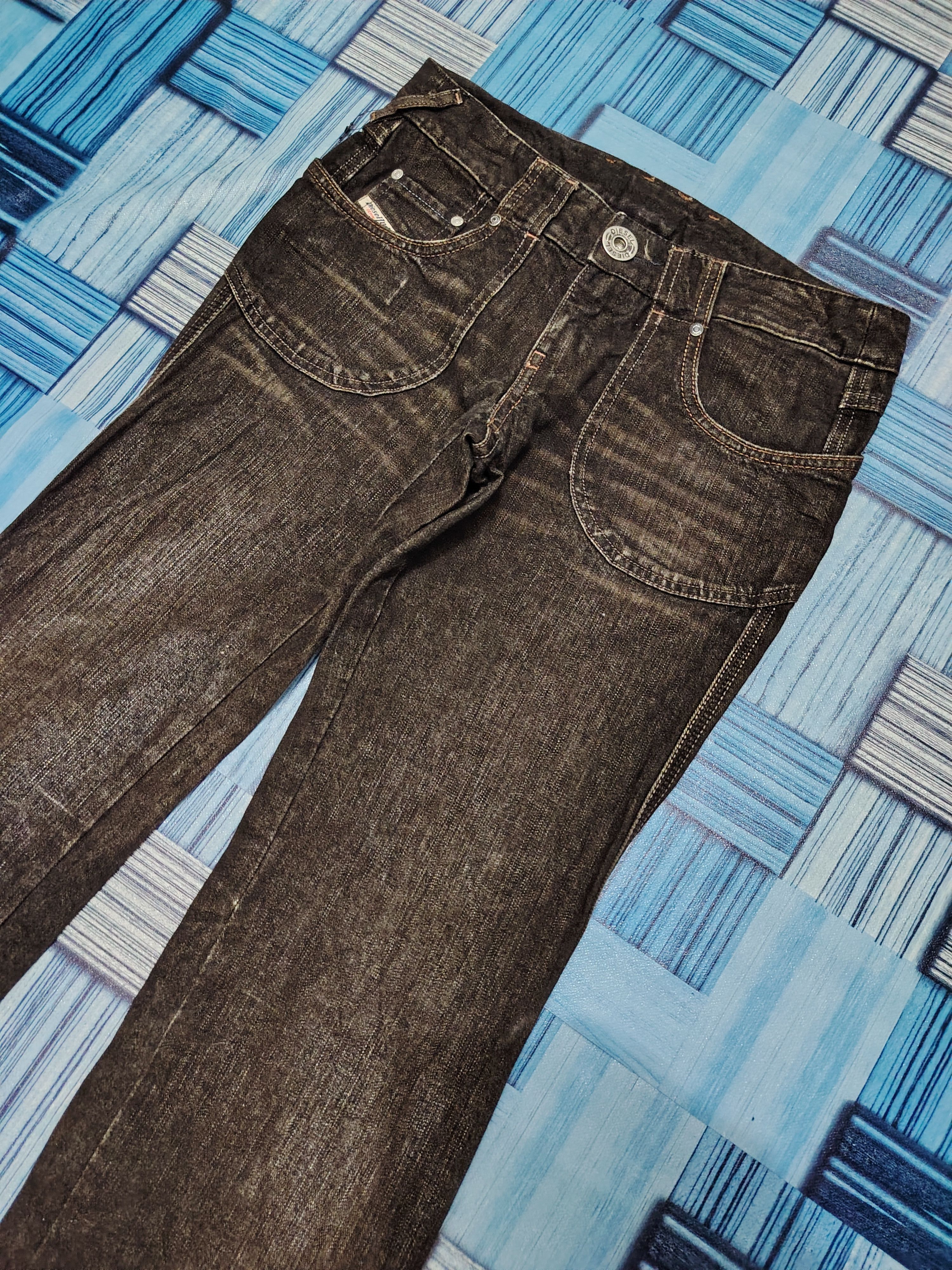 Diesel 💥Insane 90s Diesel Industry Flared Jeans Size 28" / US 6 / IT 42 - 19 Thumbnail