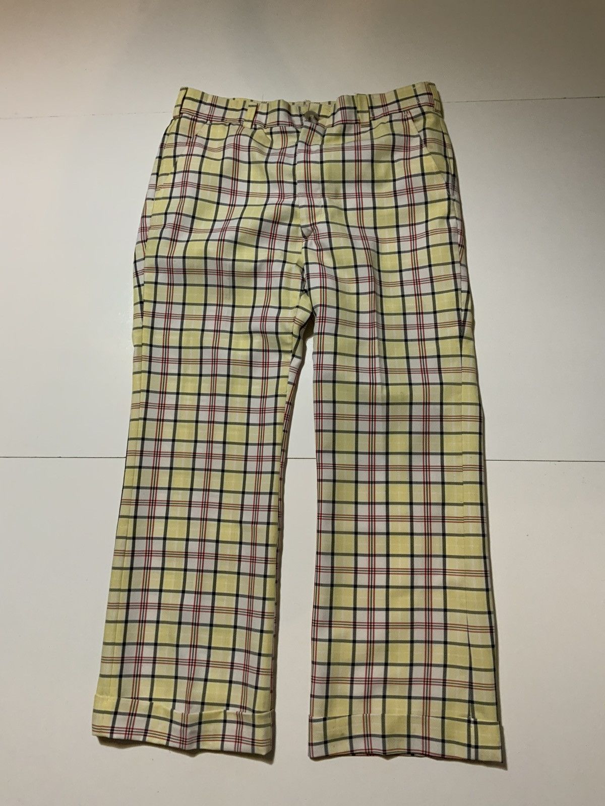 Vintage Vintage 60s 70s Media Plaid Cuffed Disco Mod Wide Leg Pants Size US 38 / EU 54 - 1 Thumbnail