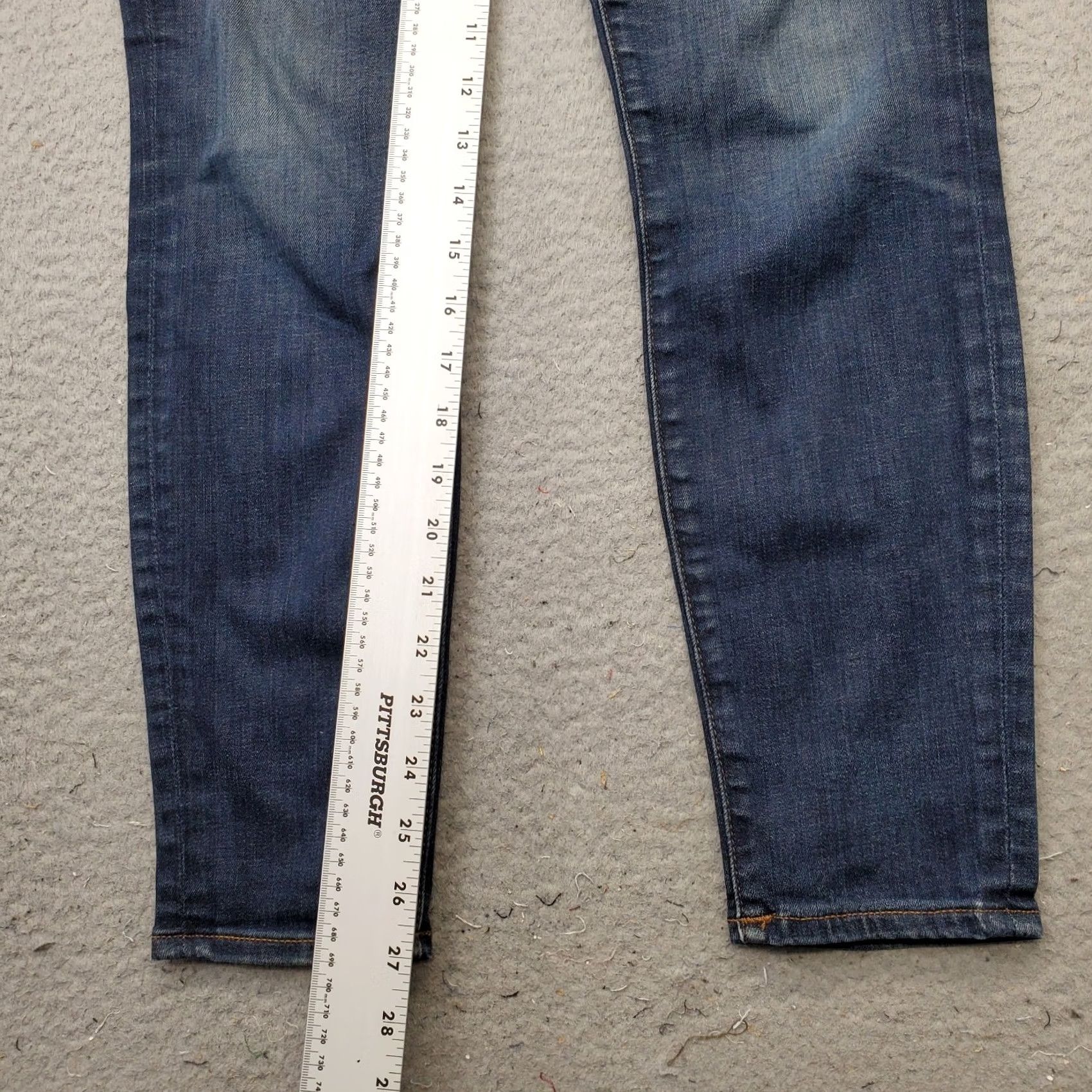 J.Crew J.Crew Toothpick Jeans Womens 27 Blue Denim Faded Whiskered Stretch Skinny Leg Jeans Size 27" / US 4 / IT 40 - 4 Thumbnail