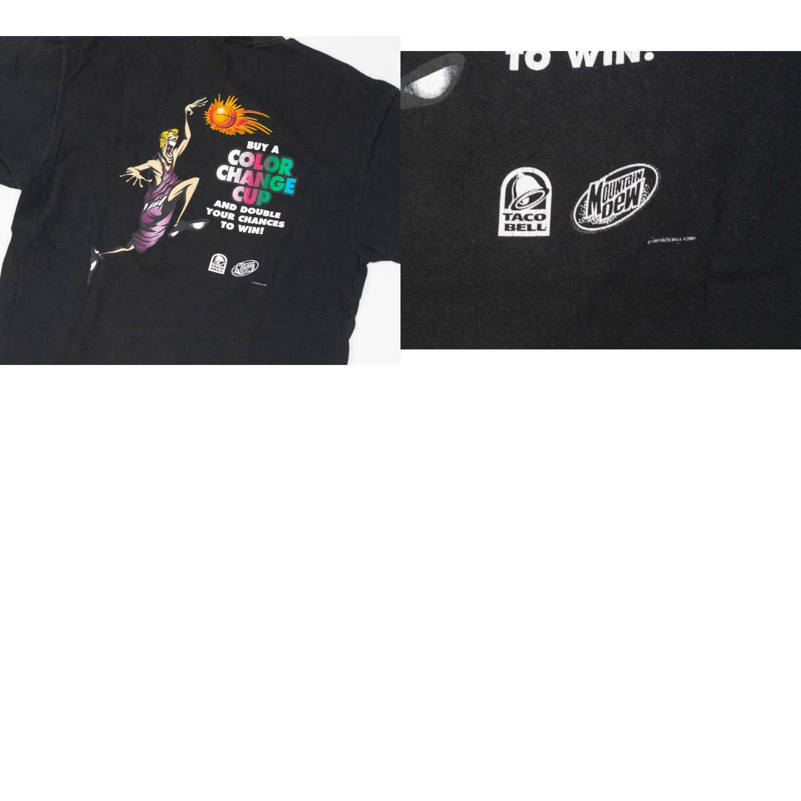 Delta VINTAGE Taco Bell T-Shirt Promo Men XL 90s Final Four Mountain Dew NCAA Black Short Sleeve Crew Neck Shirt Mens XL Size US XL / EU 56 / 4 - 10 Thumbnail