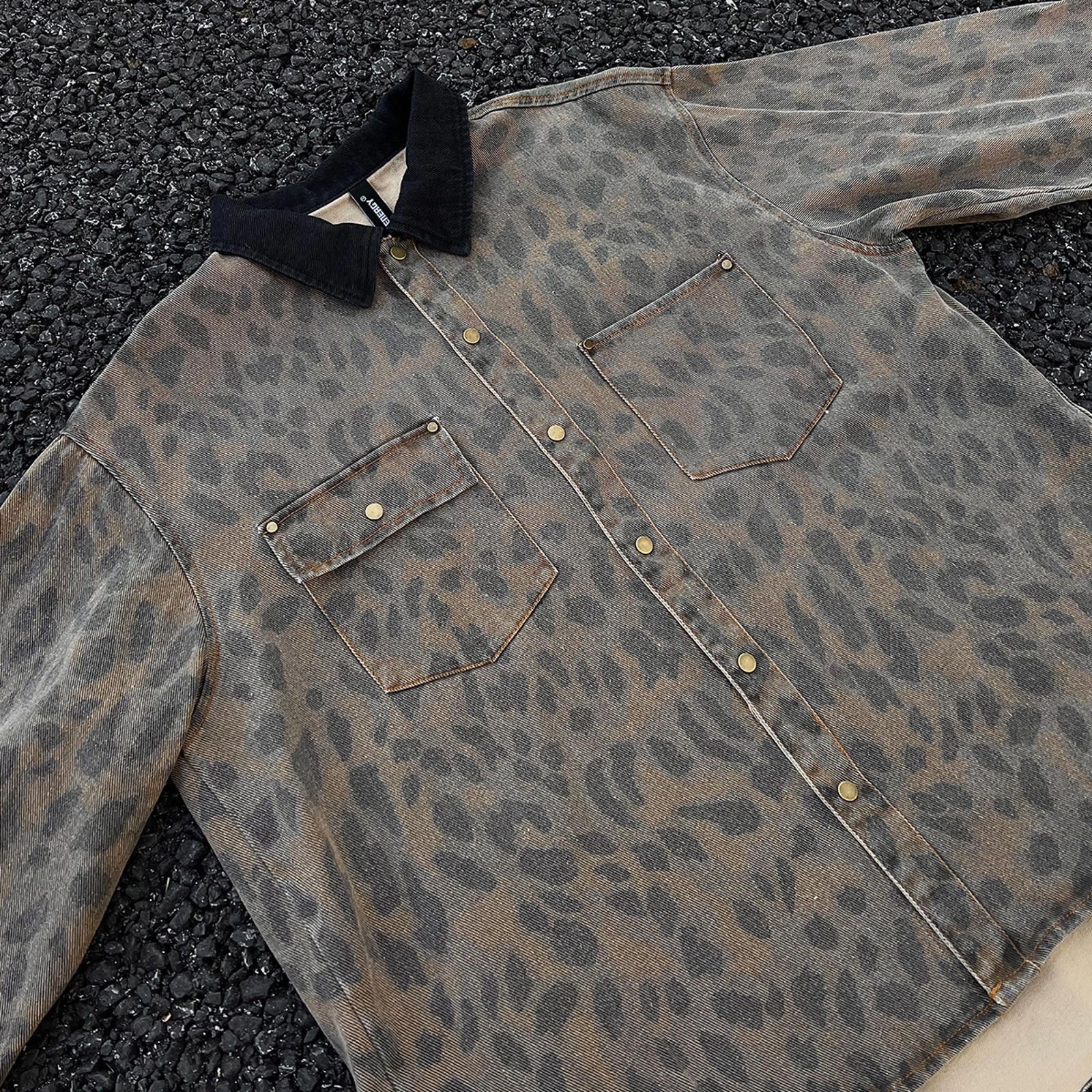 Other Leopard Print Denim Shirt with Black Collar Size US M / EU 48-50 / 2 - 2 Thumbnail