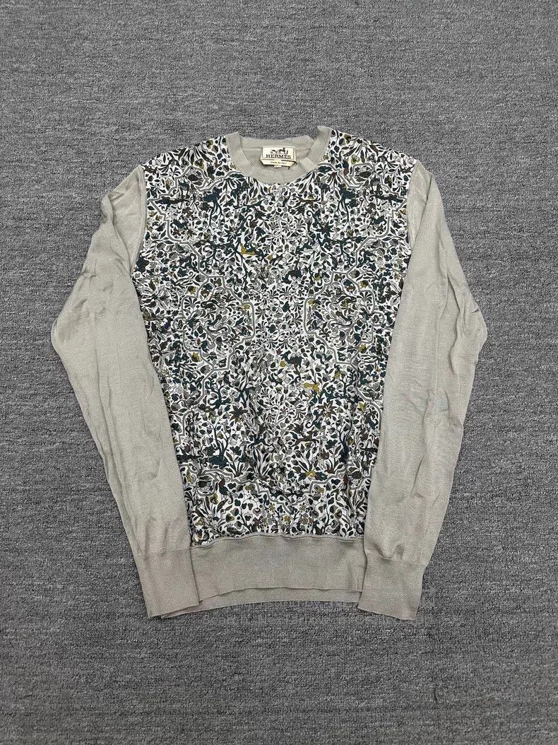 Hermes Hermes Mulberry silk floral patchwork knitted shirt Size US XS / EU 42 / 0 - 1 Thumbnail