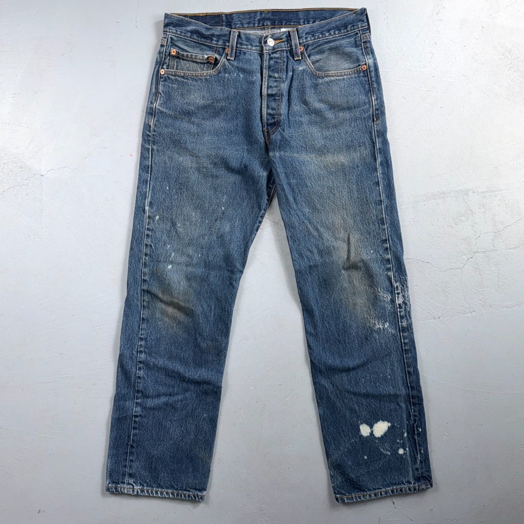 Levi's Levis 501 Vintage Jeans 501 Levi's Straight Leg 34x33 Blue Med Wash 90s Mens Regular Size US 34 / EU 50 - 2 Thumbnail