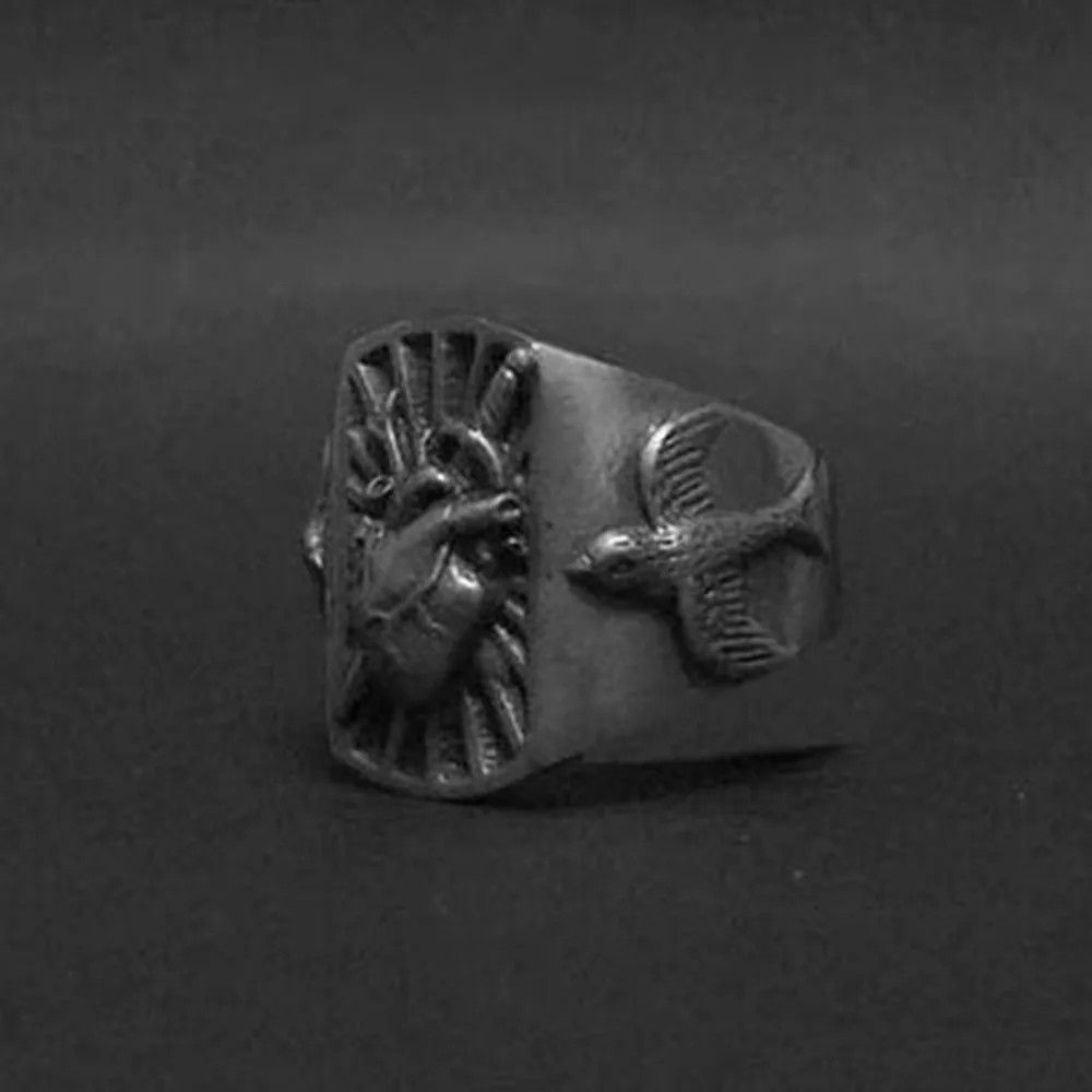 Jewelry Punk Heart & Dagger Ring Size ONE SIZE - 3 Thumbnail