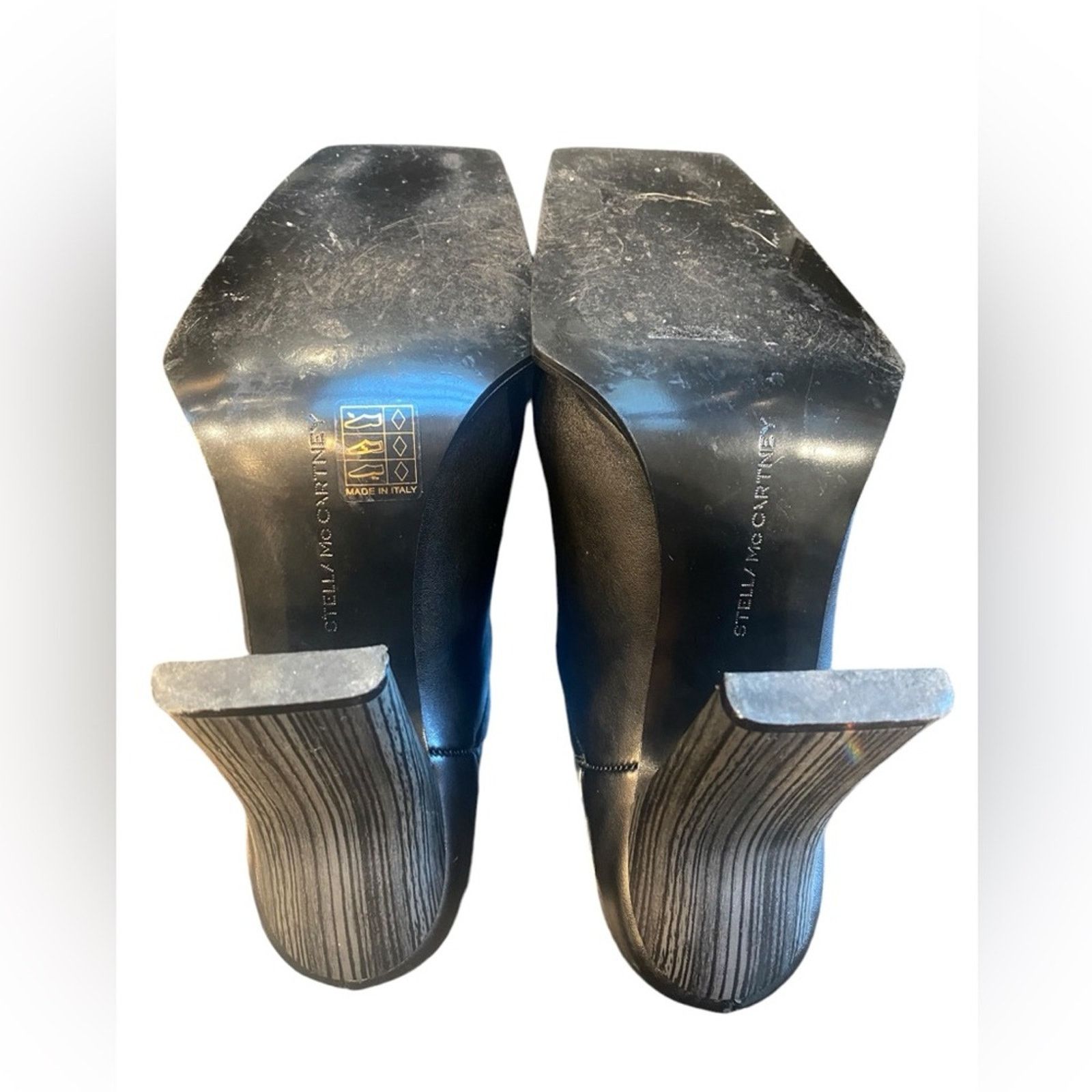 Stella McCartney Stella McCartney Black Leather Metal Tip Square Toe Boot 39 Size US 9 / IT 39 - 10 Thumbnail