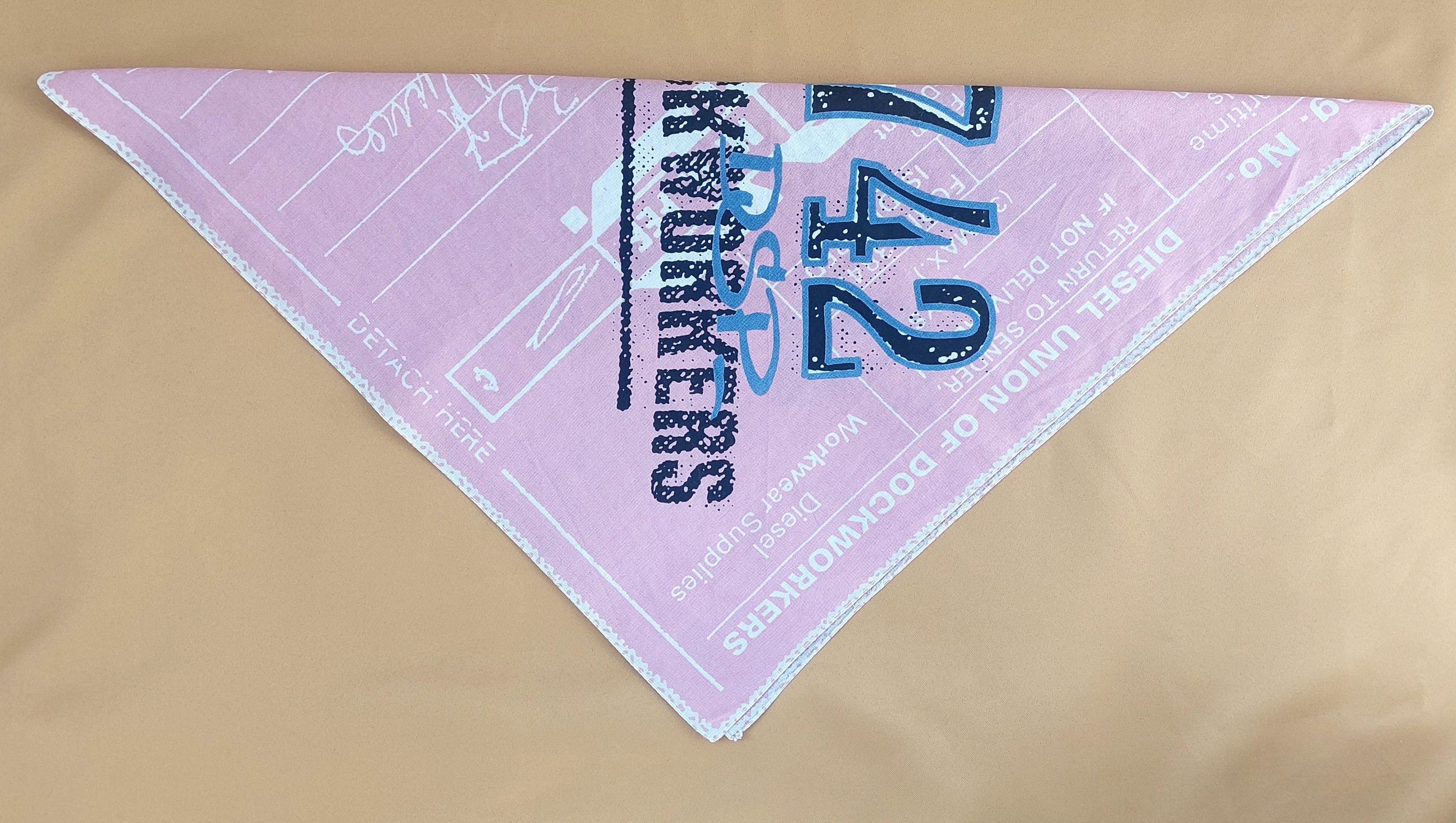 Diesel Vintage Diesel Pink Bandana Graphic Union of Dockworkers Y2K Size ONE SIZE - 18 Thumbnail