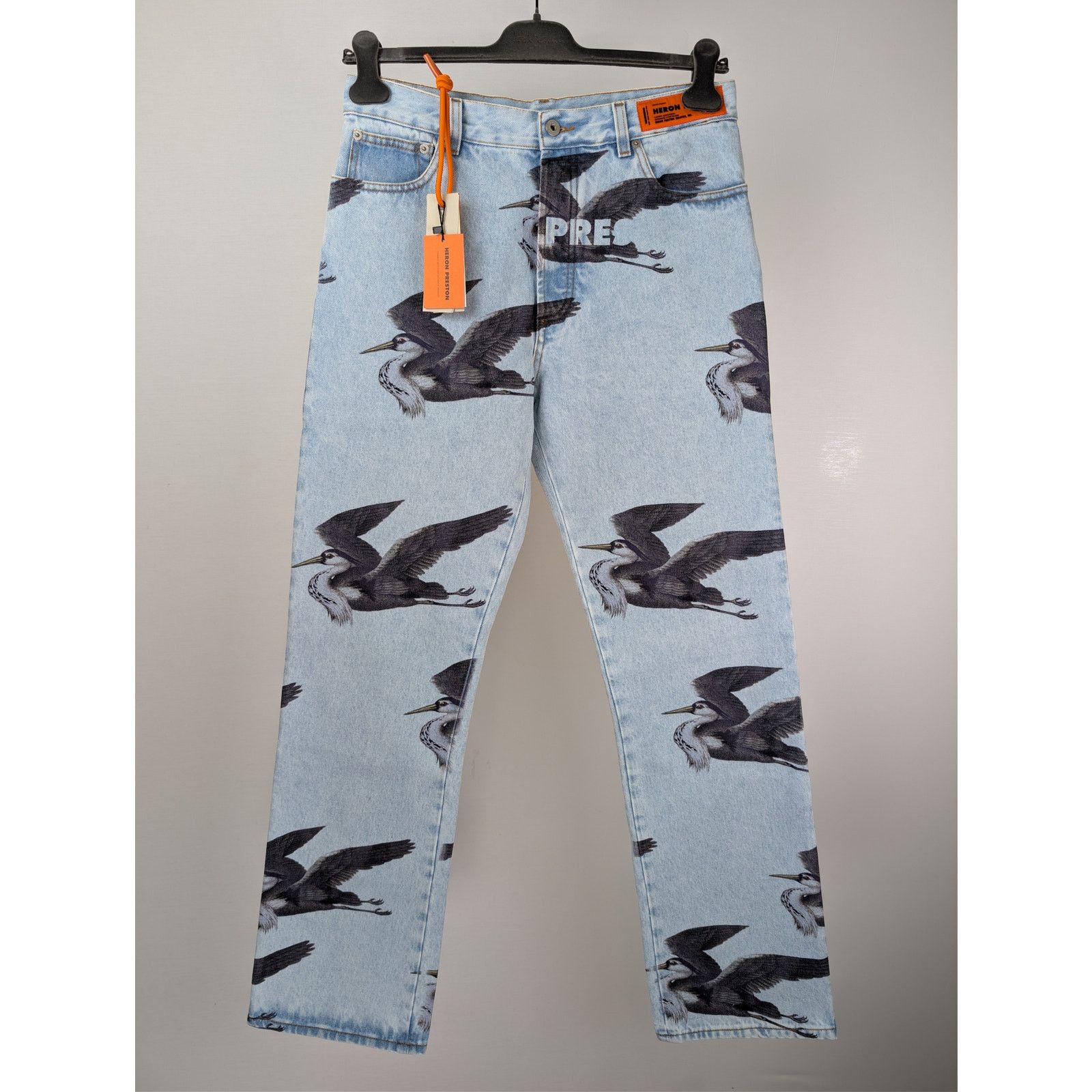 Heron Preston o1rshd1 Printed 5 Pockets Vintage Denim Jeans in Blue Size US 30 / EU 46 - 2 Thumbnail