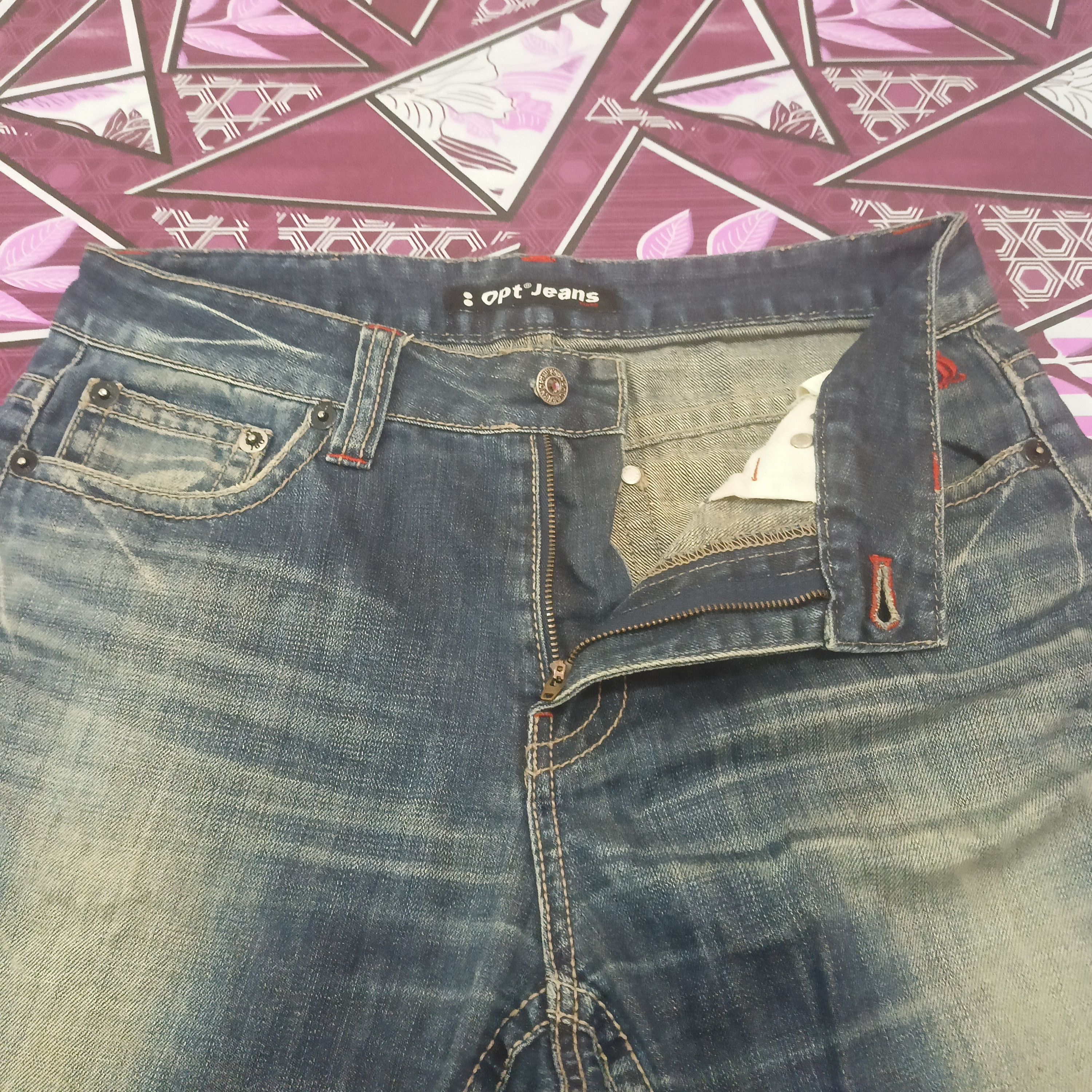 Japanese Brand Japanese Matrix Opt jeans flared Distressed jeans Size US 31 - 10 Thumbnail