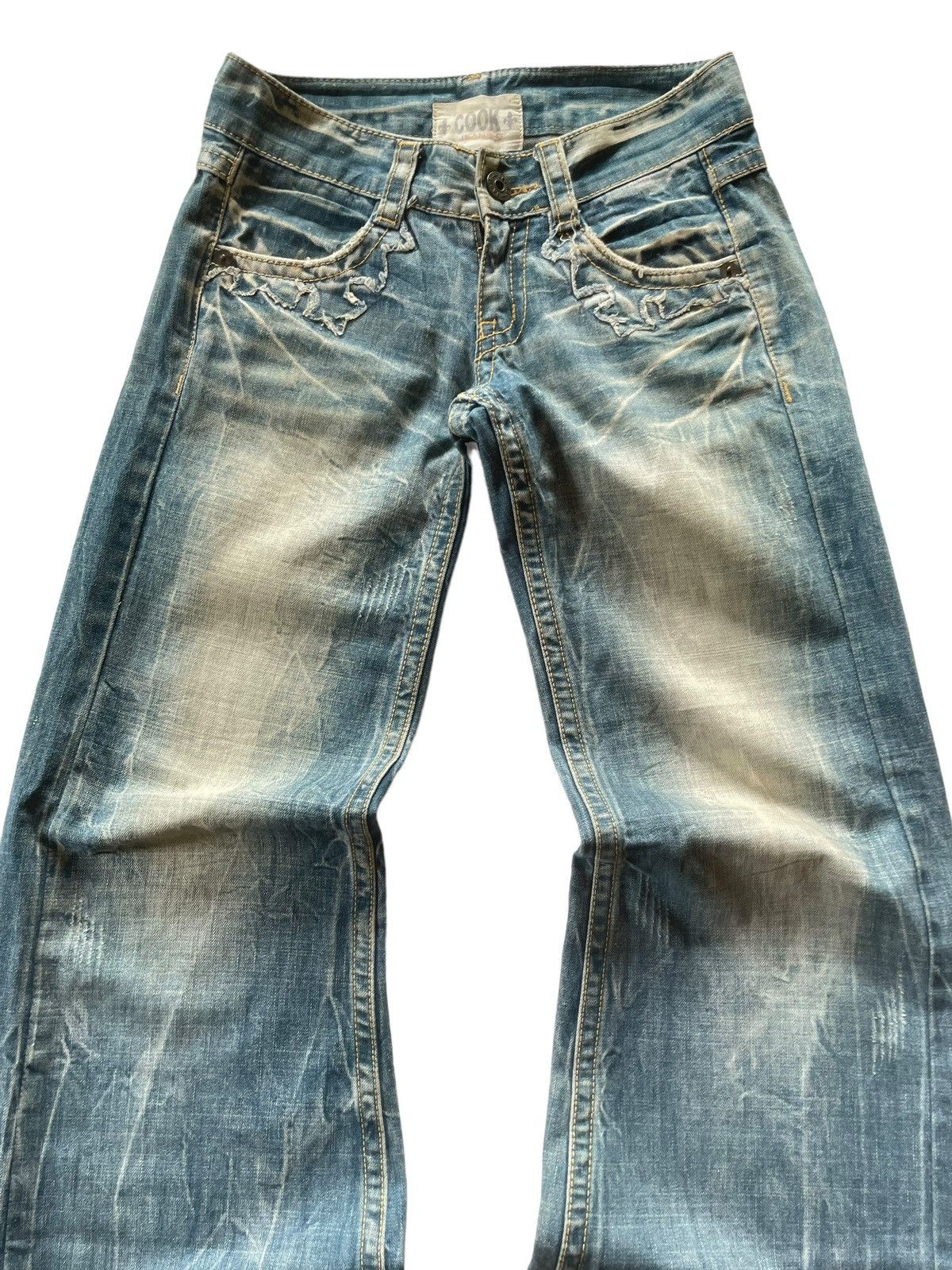 Hysteric Glamour × If Six Was Nine Cooks Japan Mud Wash Flared Wide Leg Jeans Size US 29 - 3 Thumbnail