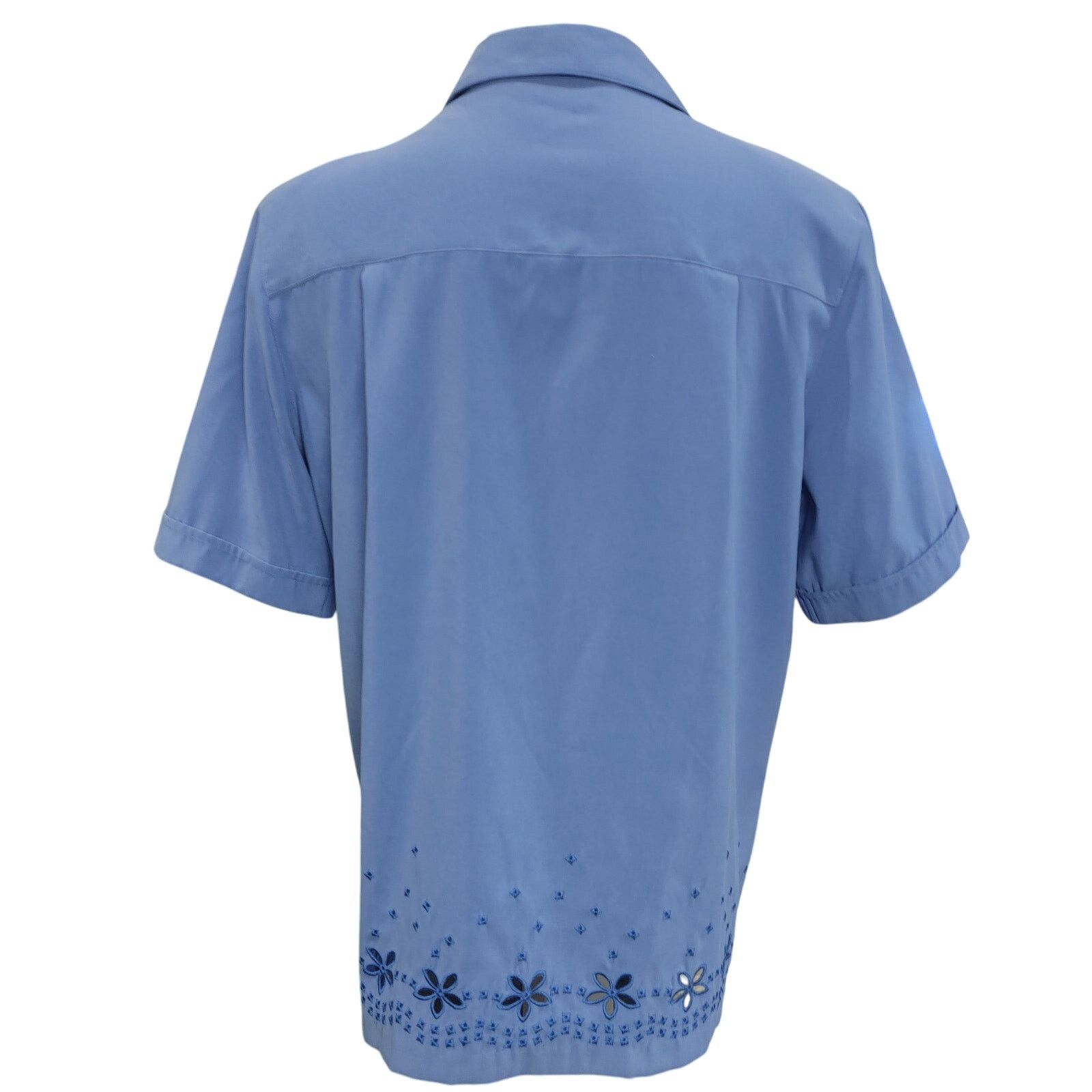 Other TanJay Womens 12 Light Blue Floral Short Sleeve Button Up Size XL / US 12-14 / IT 48-50 - 2 Thumbnail