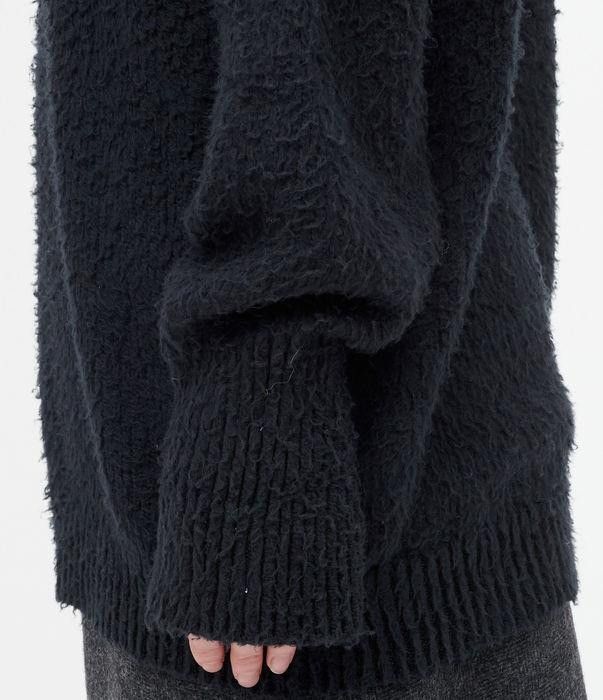 Maison Margiela o1bcso1str0526 Textured Cotton Sweater in Black Size XS / US 0-2 / IT 36-38 - 6 Thumbnail