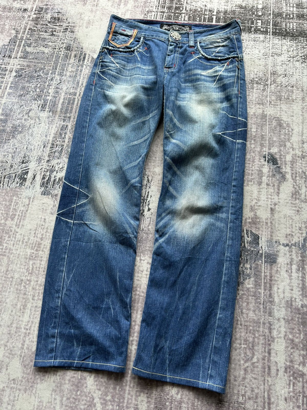 Ed Hardy Red Pepper Punk Embroidrey Jeans Size US 32 / EU 48 - 4 Thumbnail