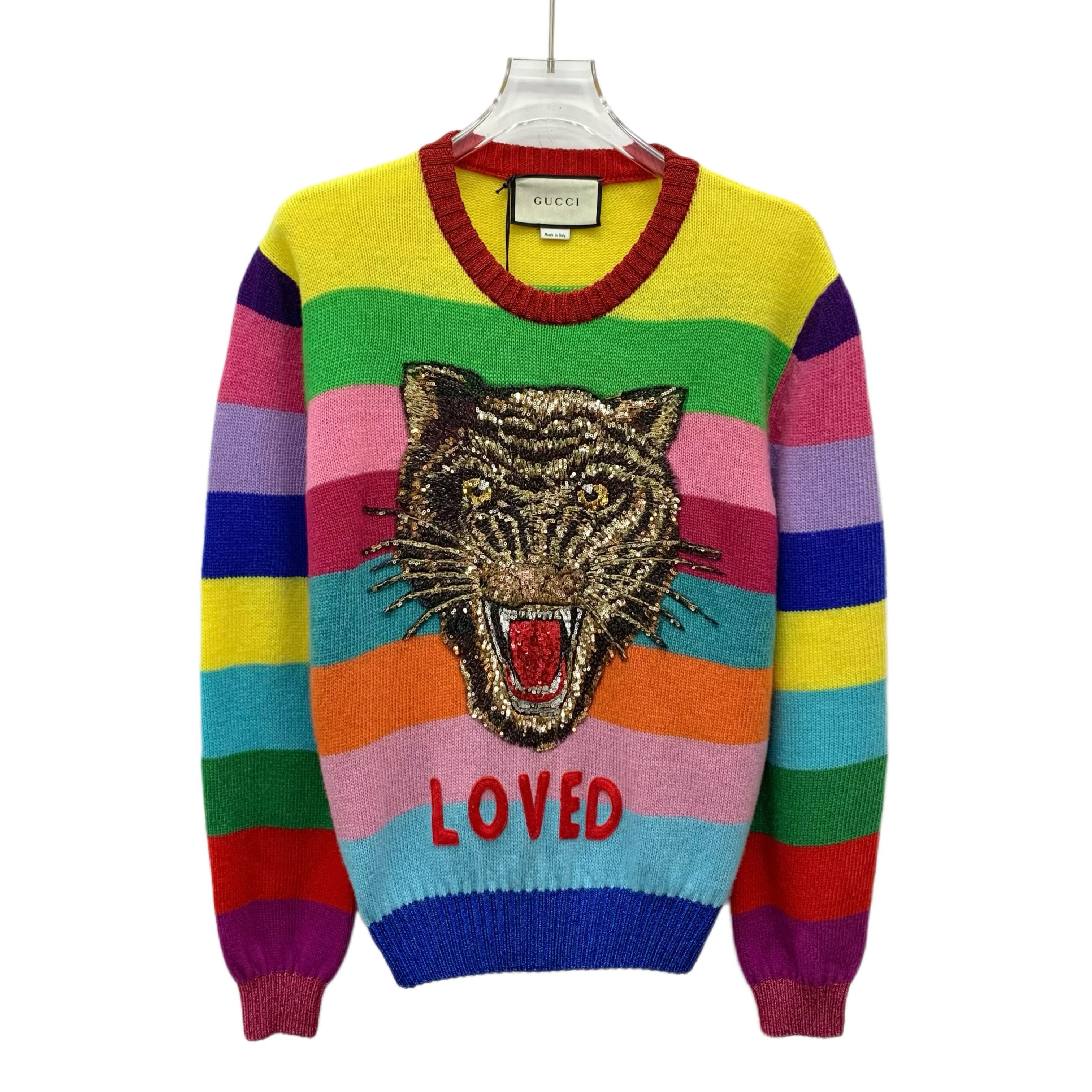 Gucci Gucci Tiger Sequin Wool Sweater Multicolor (S) Size S / US 4 / IT 40 - 1 Thumbnail