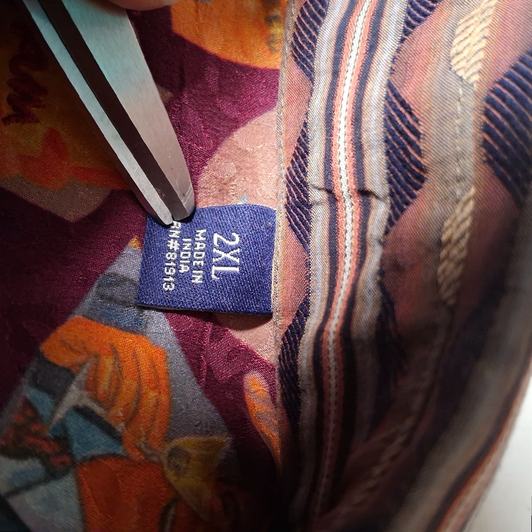 Robert Graham Robert Graham Shirt Men 2XL Purple Stripe Gin And Tonic Flip Cuff Artsy Abstract Size US XXL / EU 58 / 5 - 5 Thumbnail