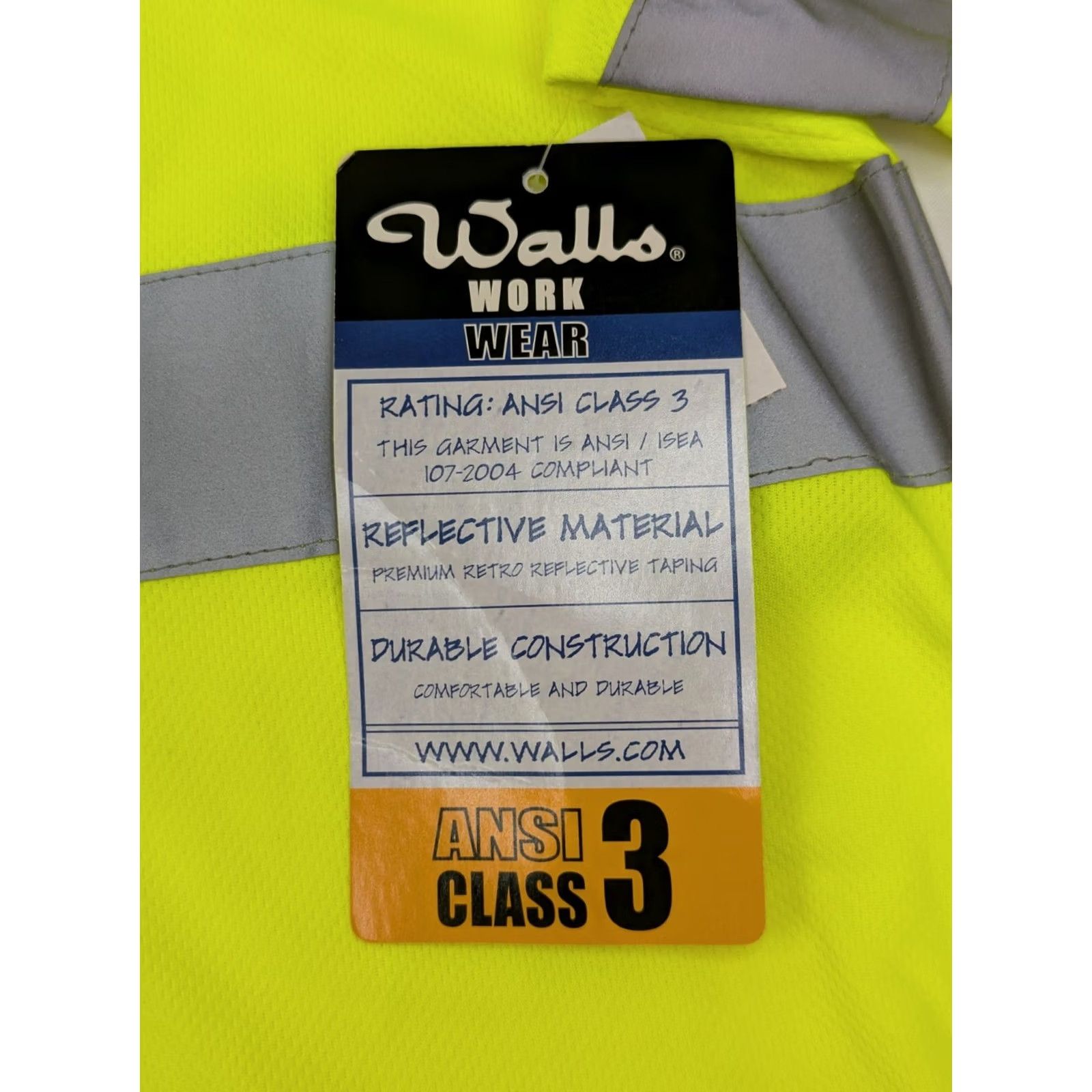 Walls Walls High Visibility ANSI Class 3 Long Sleeve Shirt Men 2XL Yellow NWT Size US XXL / EU 58 / 5 - 5 Thumbnail