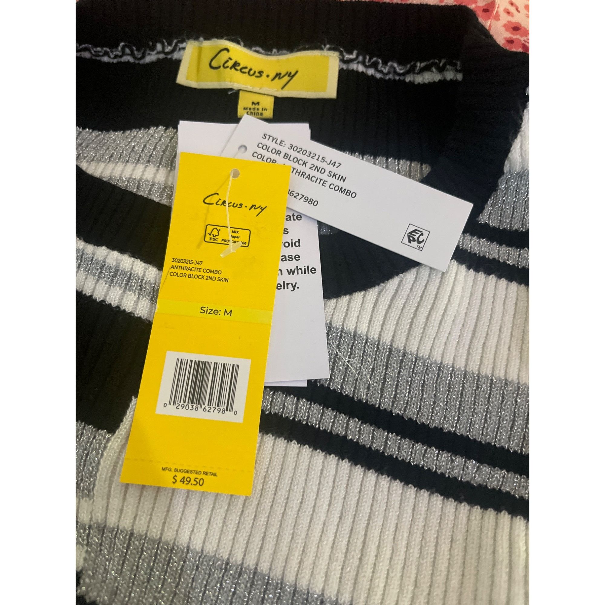 Other Circus NY Women's Colorblock Stripe Rib knit Pullover Sweate Size M / US 6-8 / IT 42-44 - 10 Thumbnail